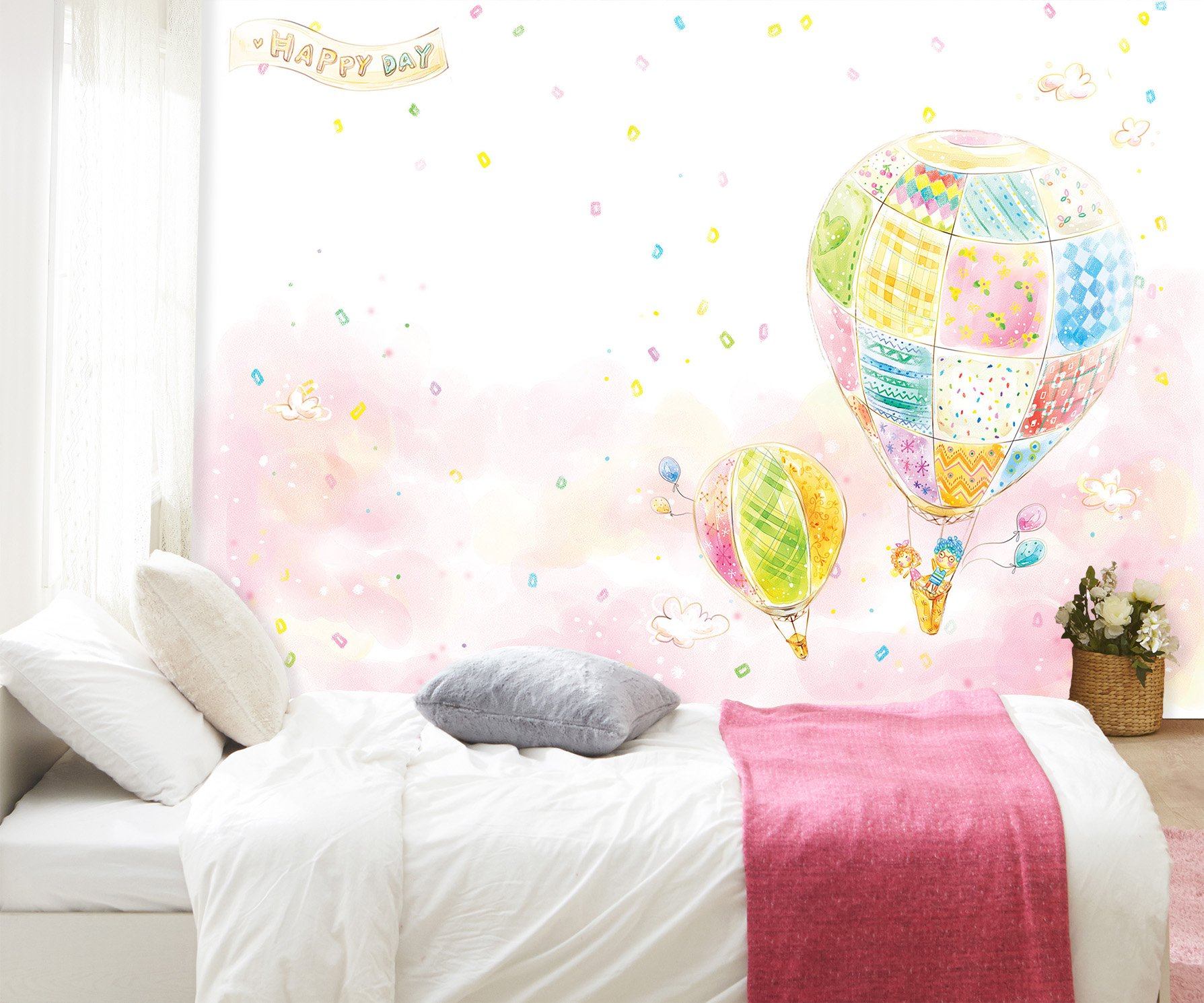 3D Cartoon Hot Air Balloon 007 Wall Murals Wallpaper AJ Wallpaper 2 