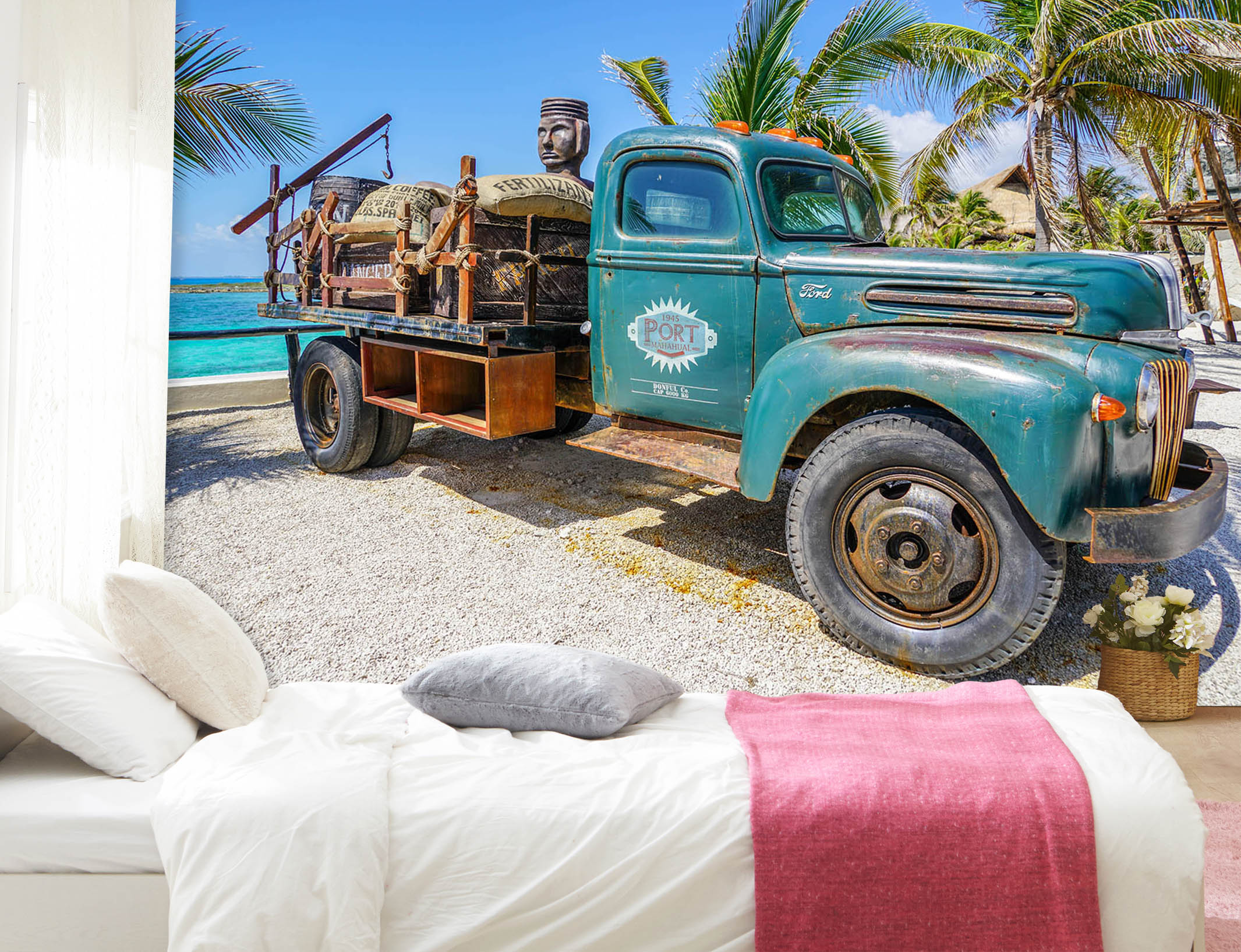 3D Blue Big Truck 294 Vehicle Wall Murals