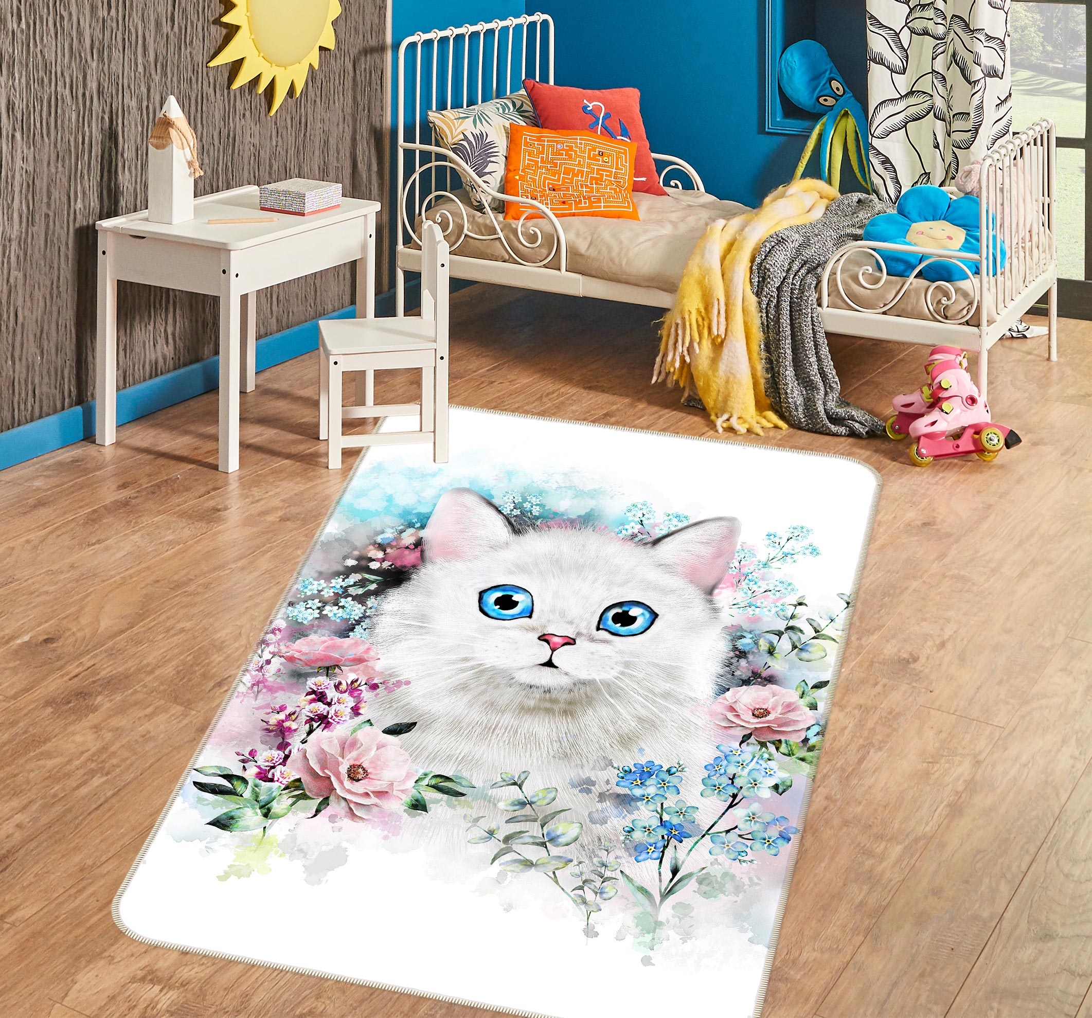 3D Flower Cat 37140 Non Slip Rug Mat