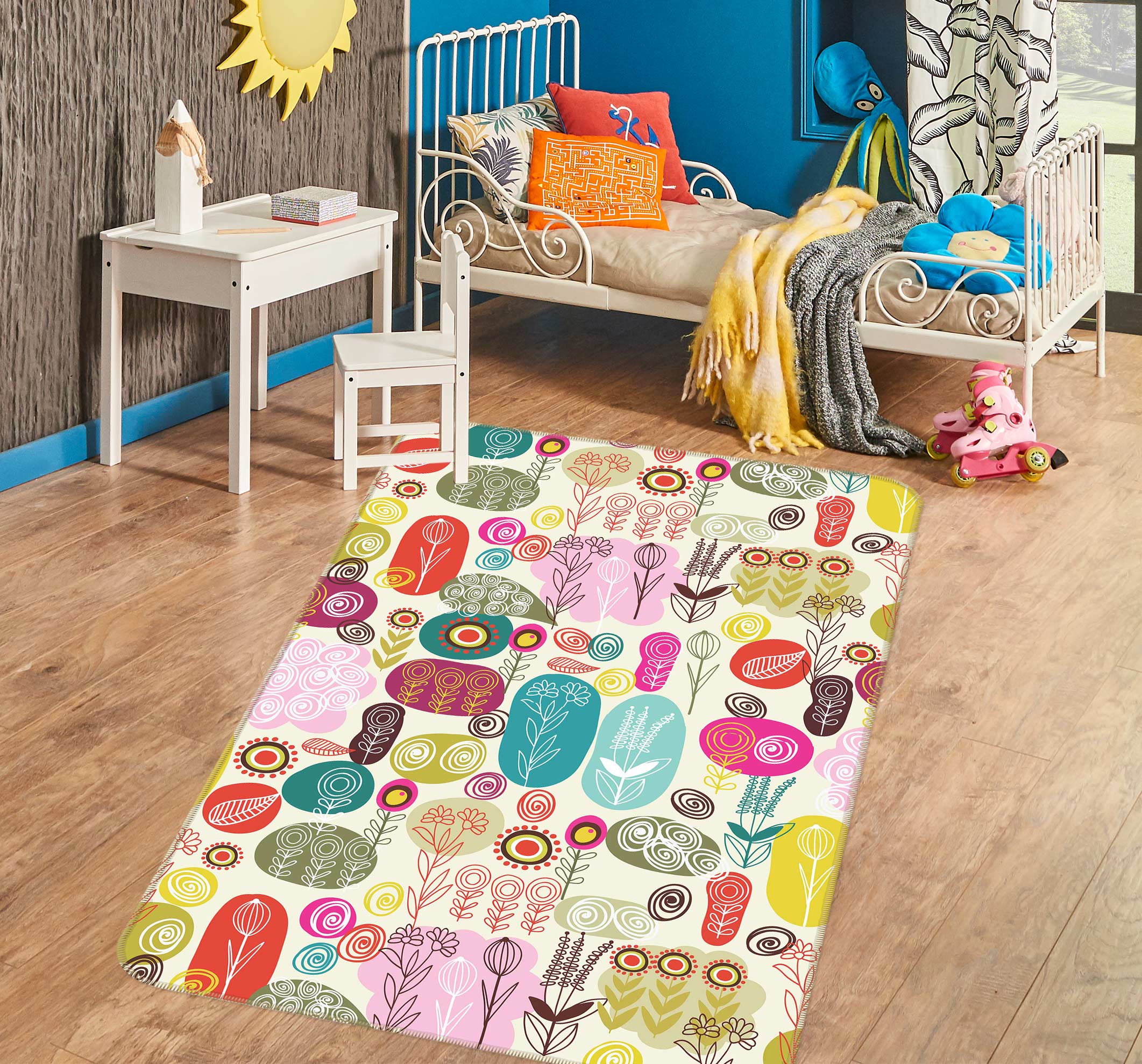3D Color Tree Pattern 76178 Non Slip Rug Mat