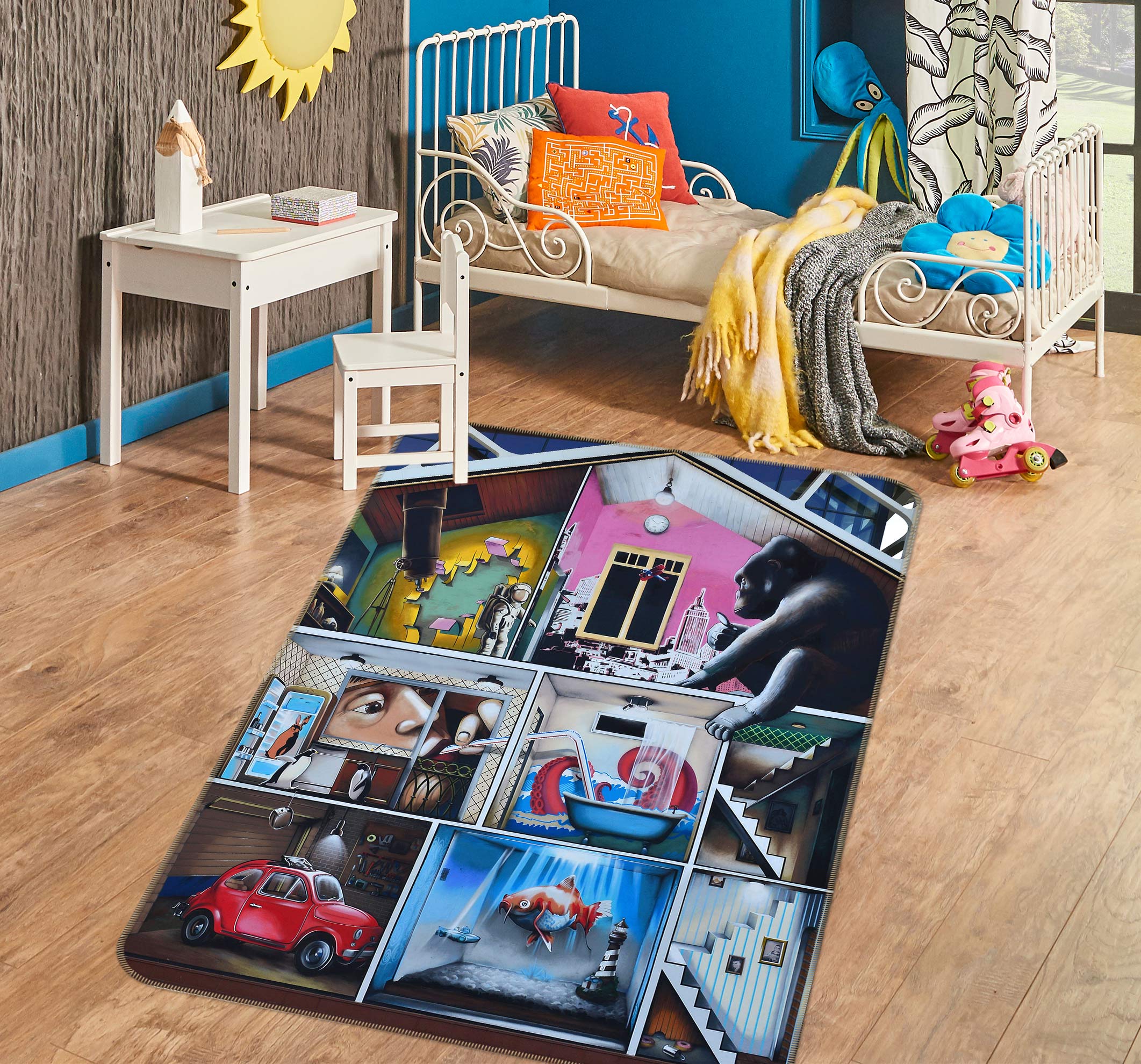 3D House Room Car 68035 Vehicle Non Slip Rug Mat
