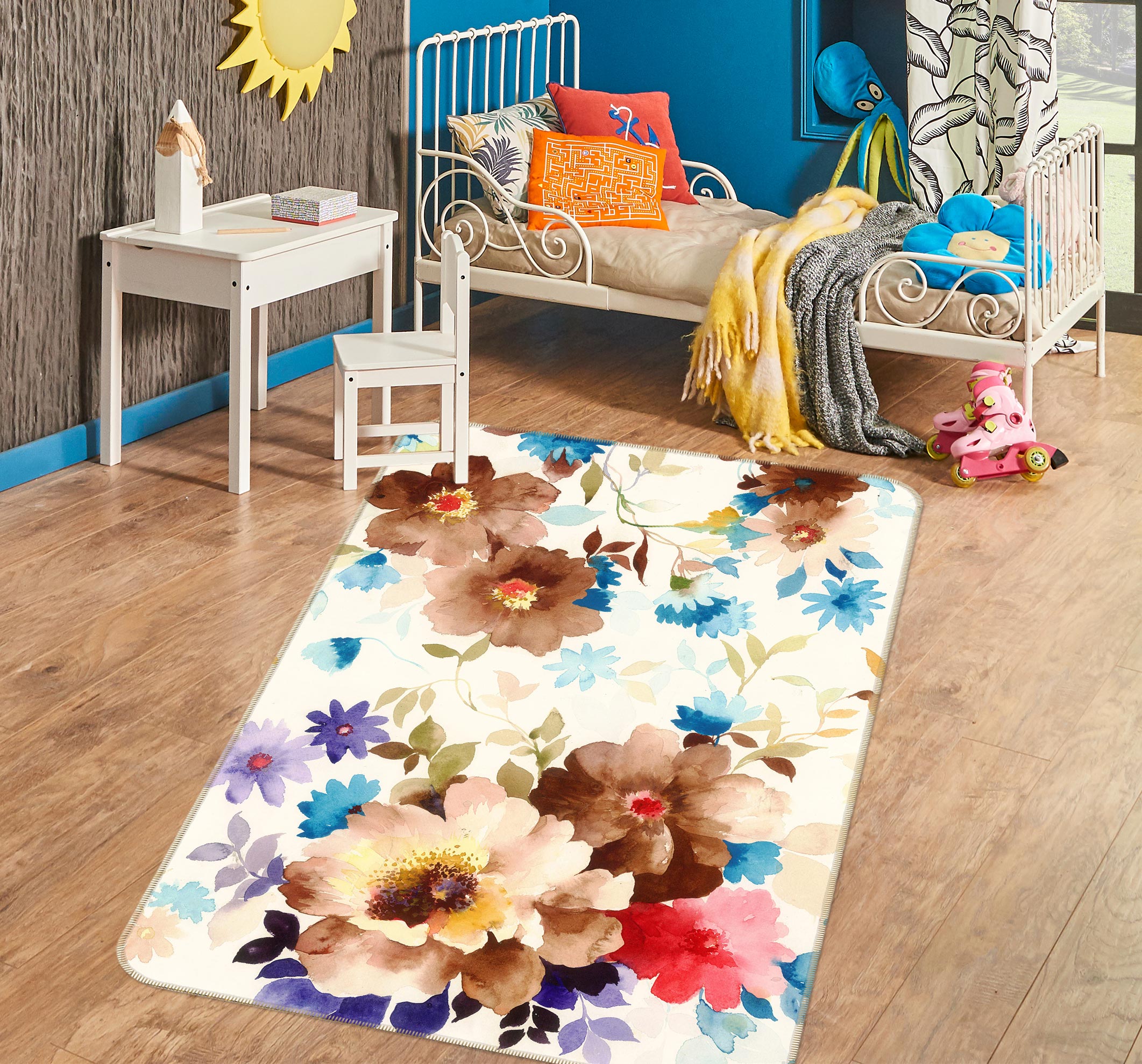 3D Flowers 27086 Non Slip Rug Mat