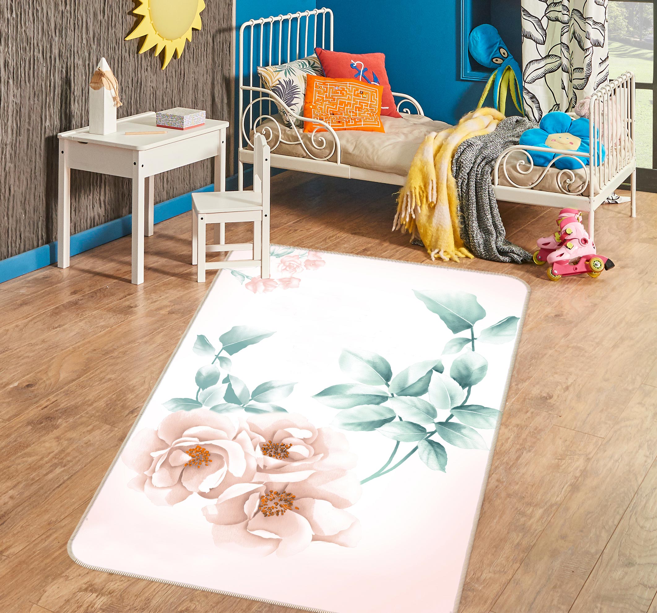 3D Flower 76075 Non Slip Rug Mat
