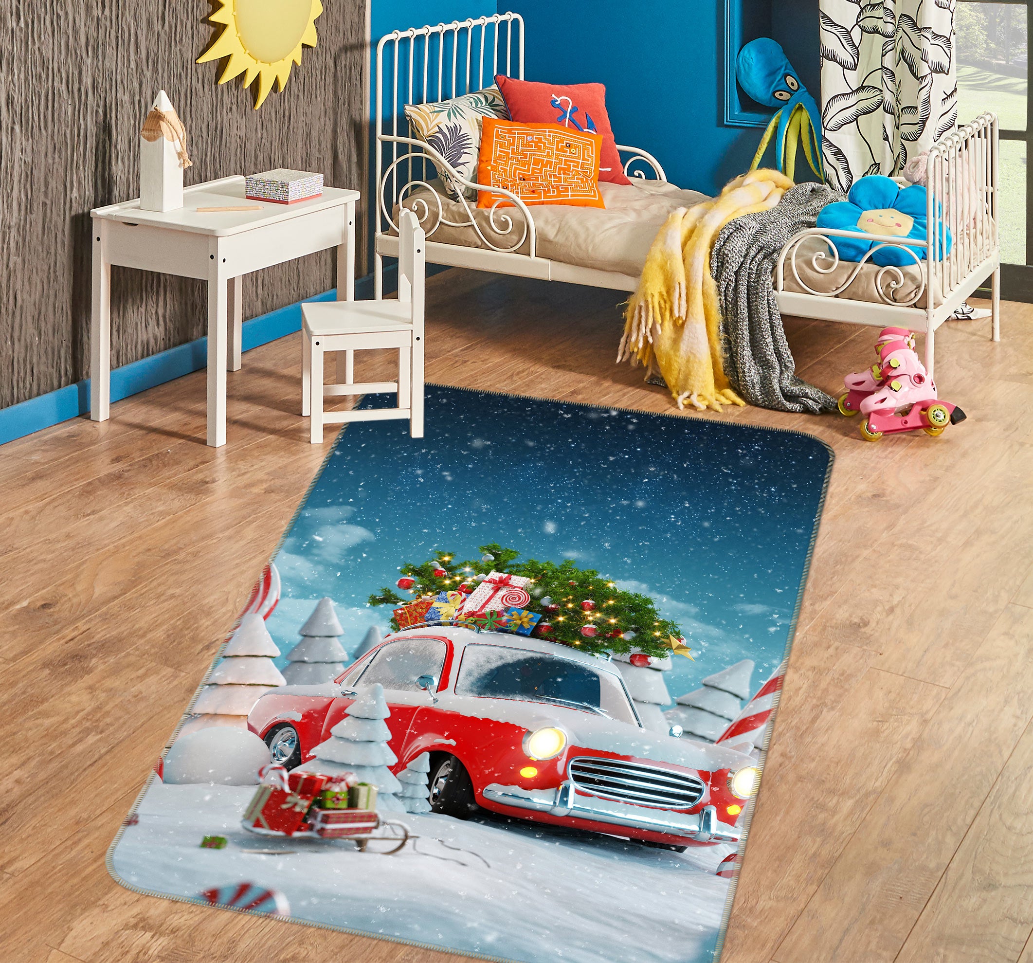 3D Snow Car 68036 Vehicle Non Slip Rug Mat