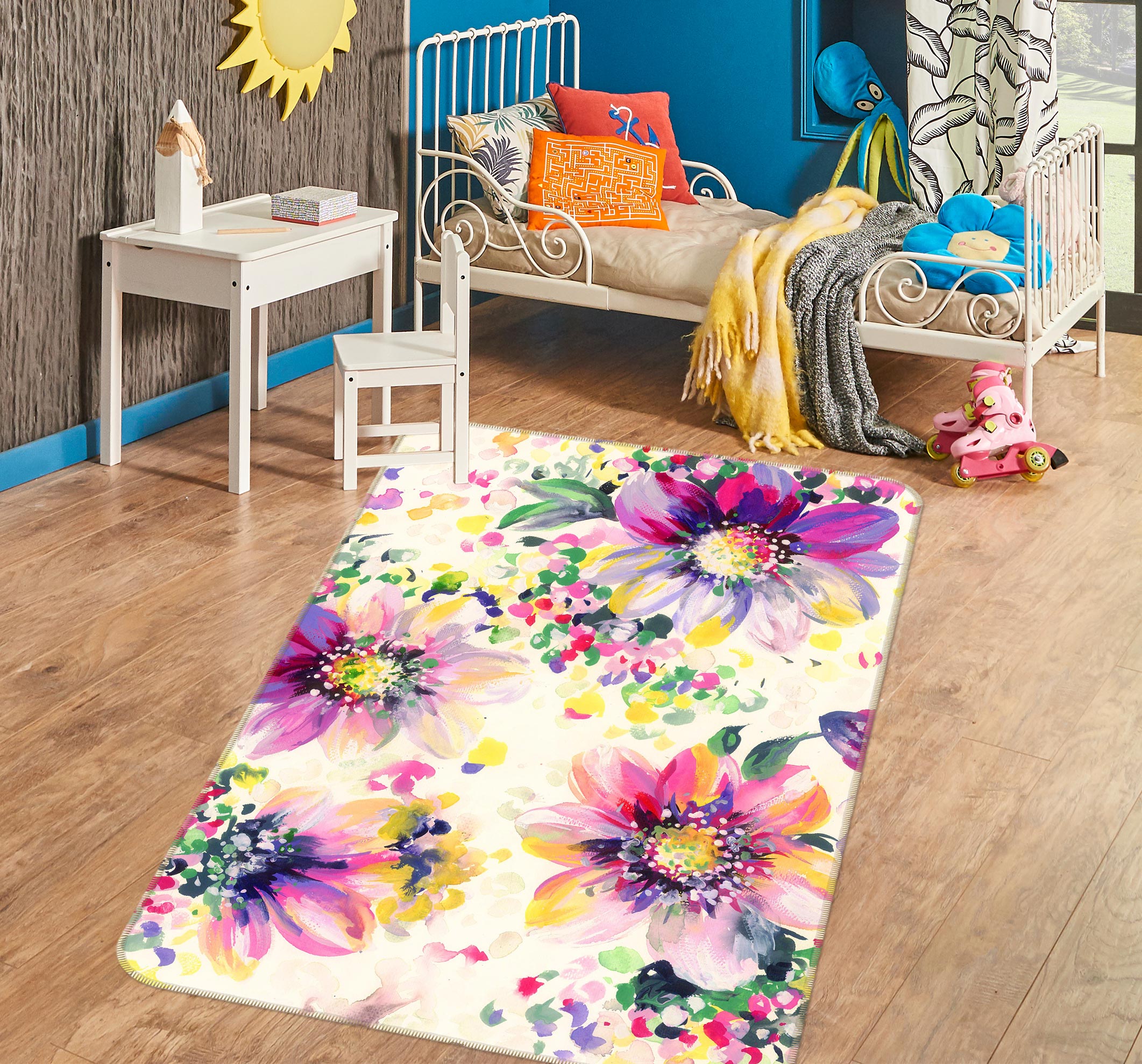 3D Flowers 27079 Non Slip Rug Mat
