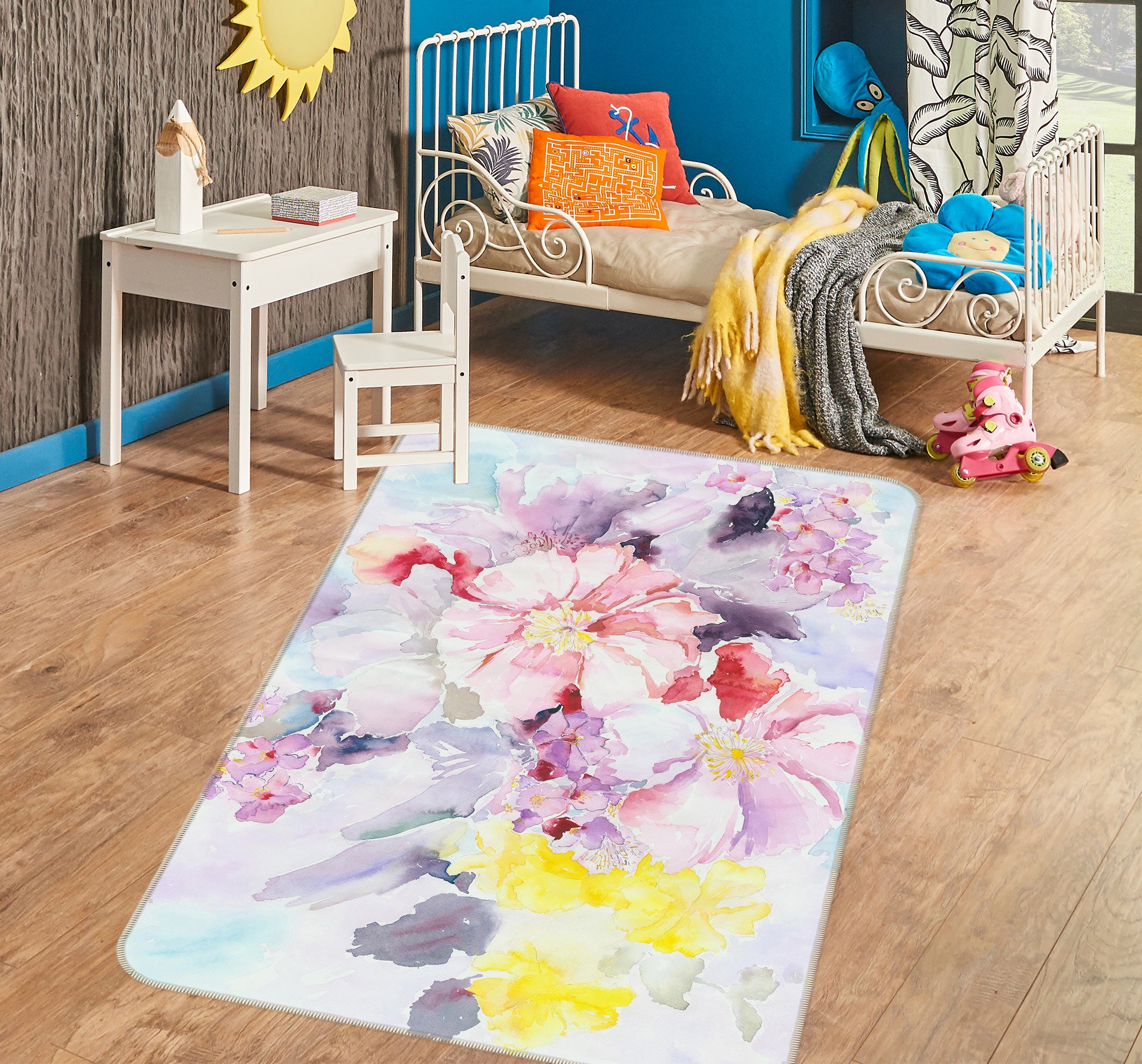 3D Flowers 33072 Non Slip Rug Mat