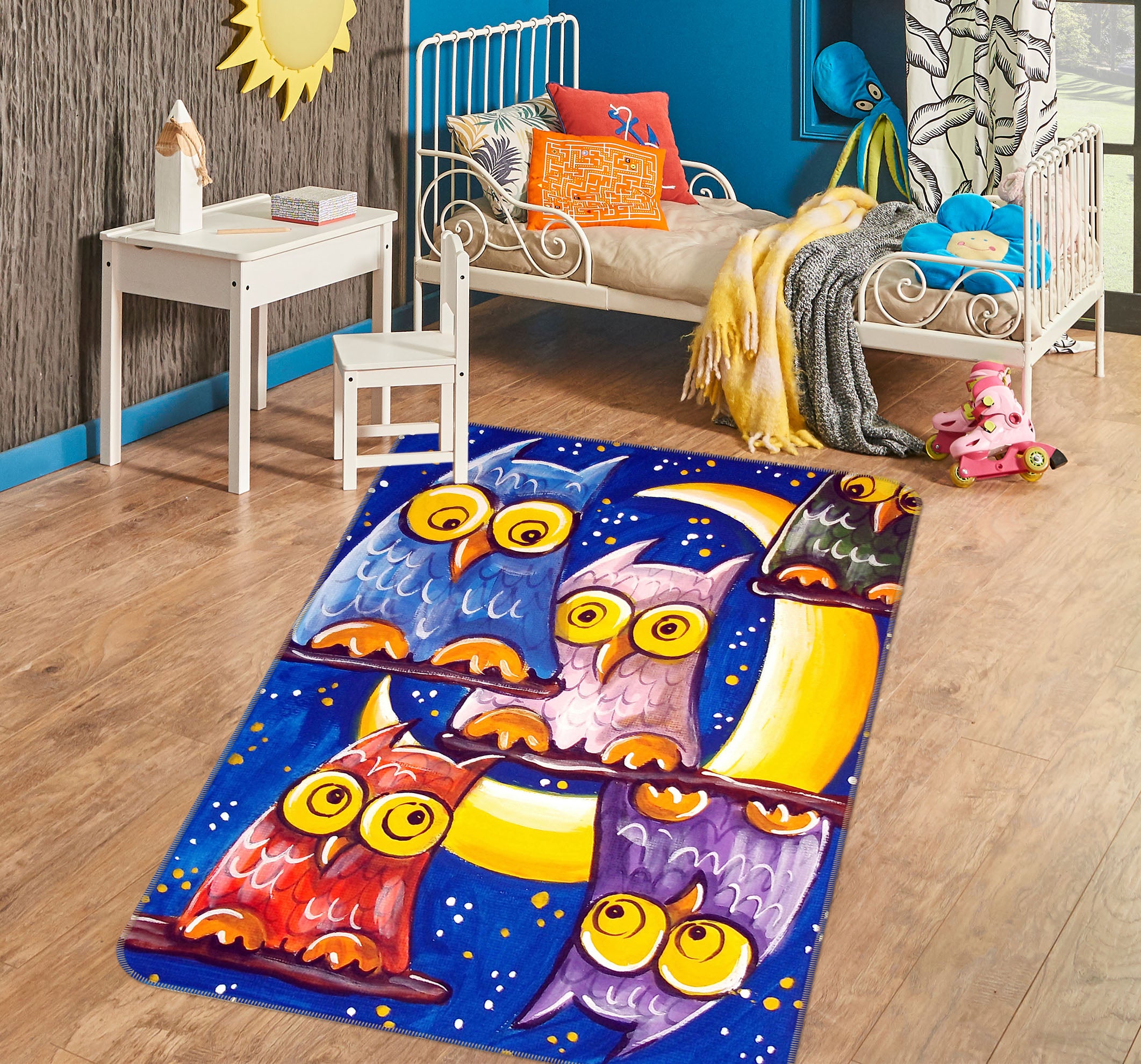 3D Owl Moon 33239 Non Slip Rug Mat