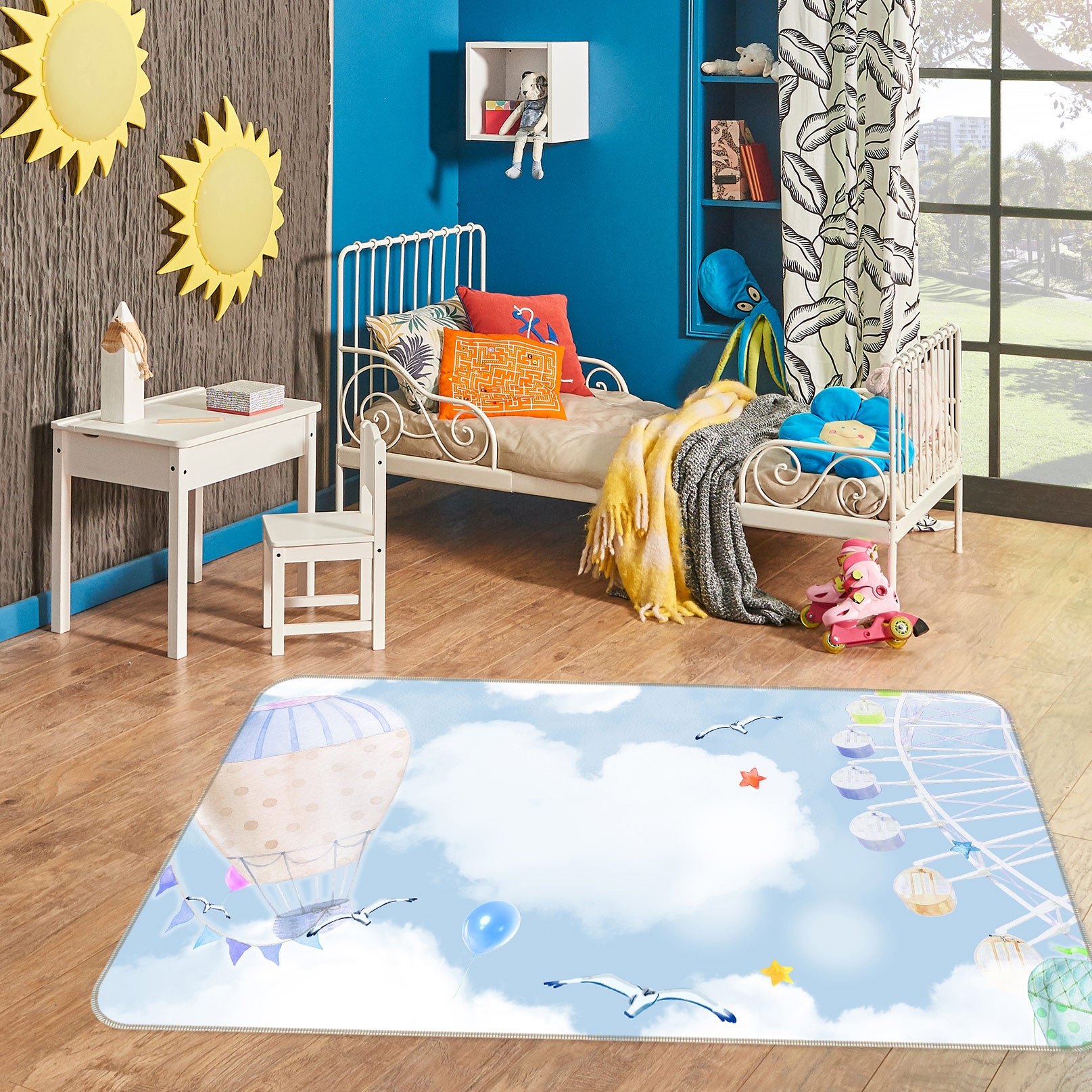 3D Cloud Ferris Wheel 77061 Non Slip Rug Mat