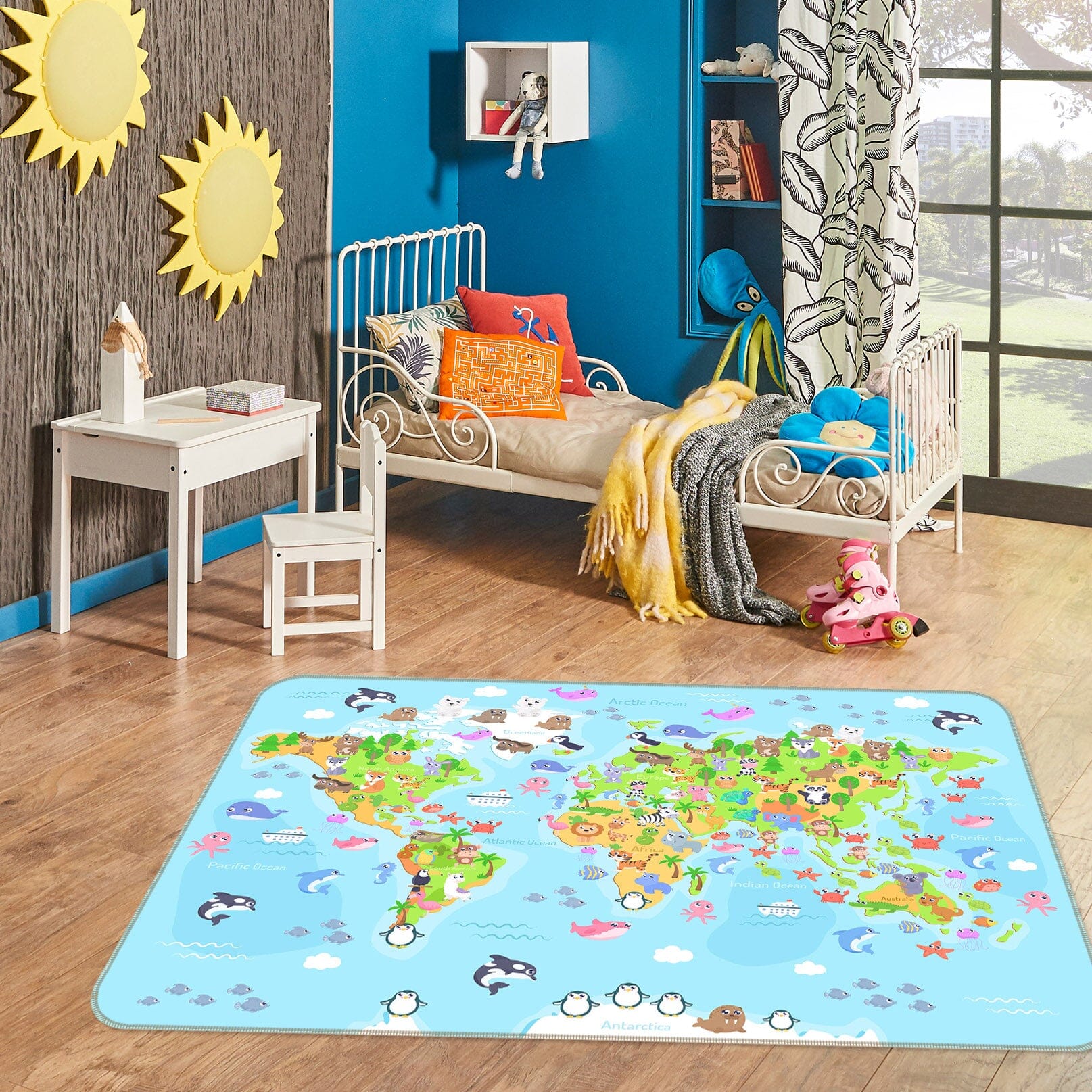 3D Island Life 299 World Map Non Slip Rug Mat Mat AJ Creativity Home 