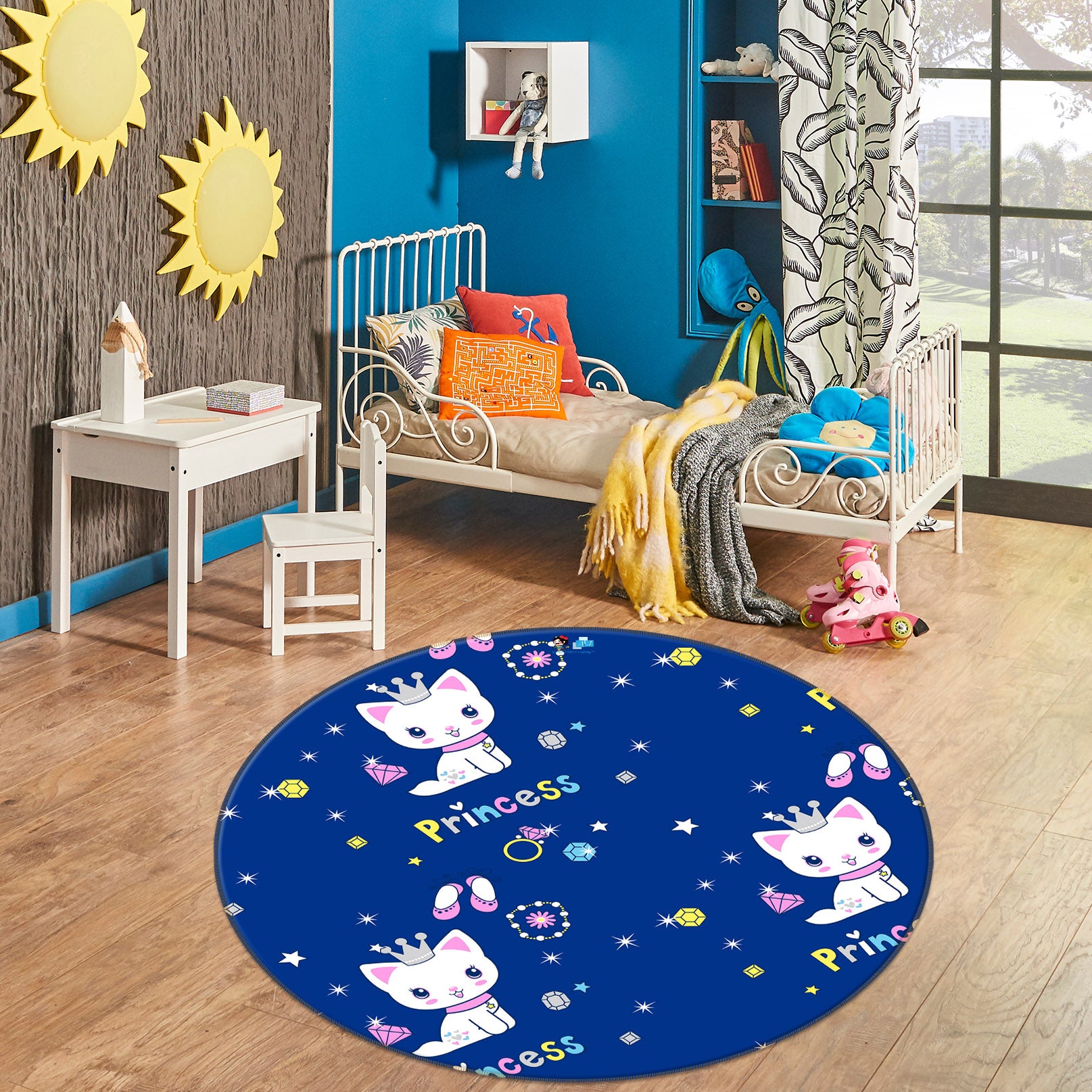 3D Cat 75060 Round Non Slip Rug Mat