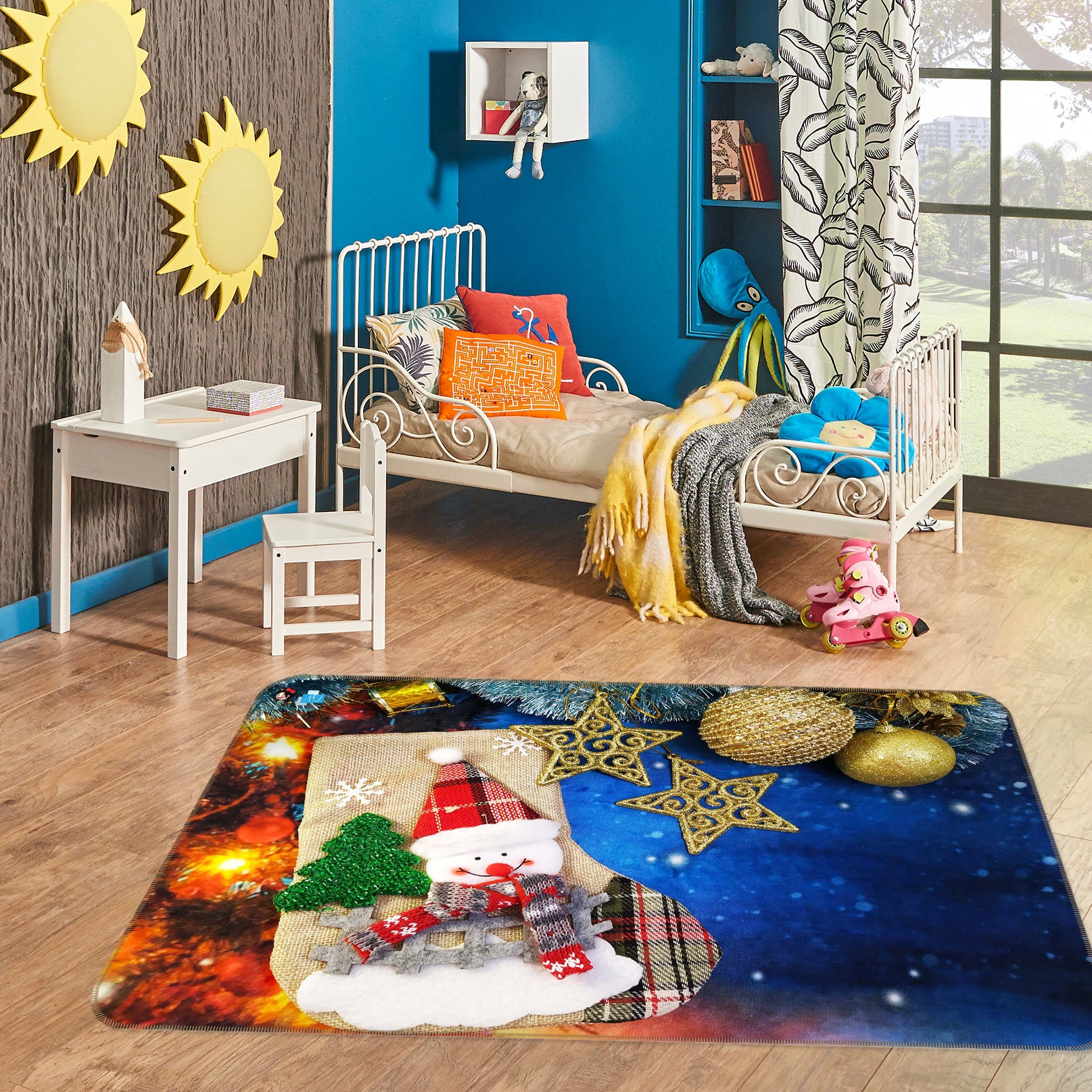 3D Snowman 55024 Christmas Non Slip Rug Mat Xmas