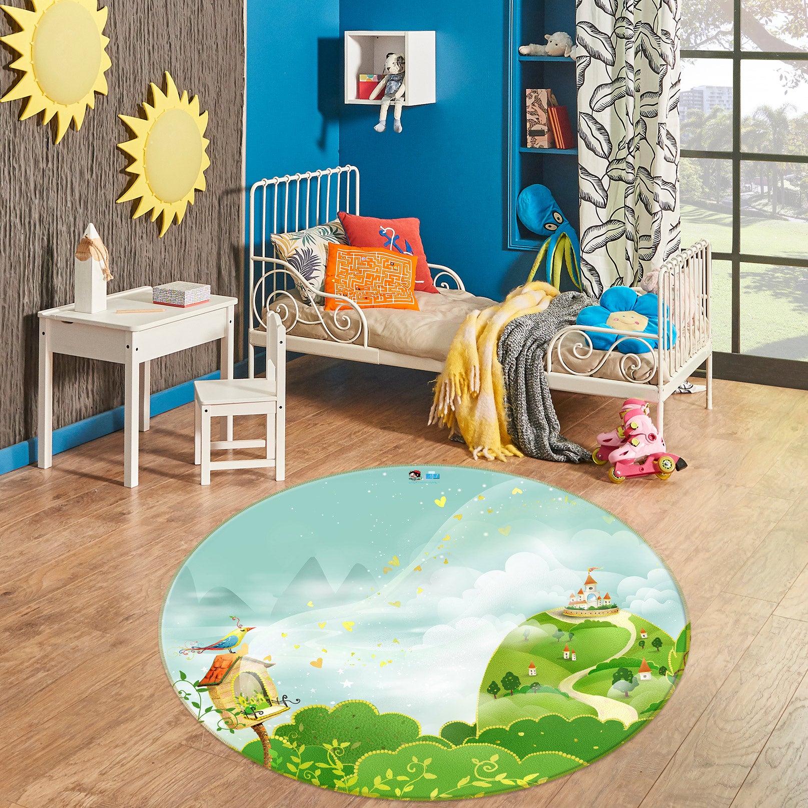 3D Tree 72238 Round Non Slip Rug Mat