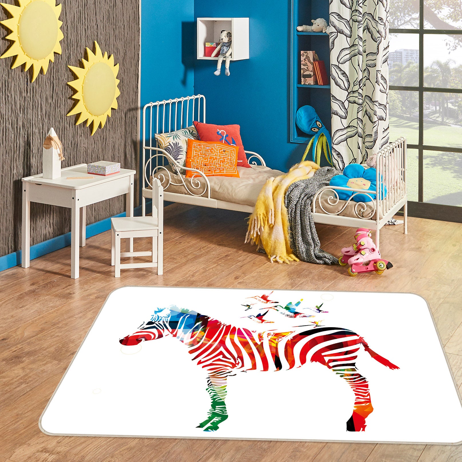 3D Color Zebra 34240 Non Slip Rug Mat