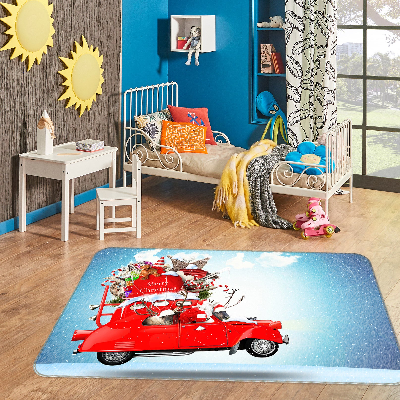 3D Red Gift Car 67209 Vehicle Non Slip Rug Mat
