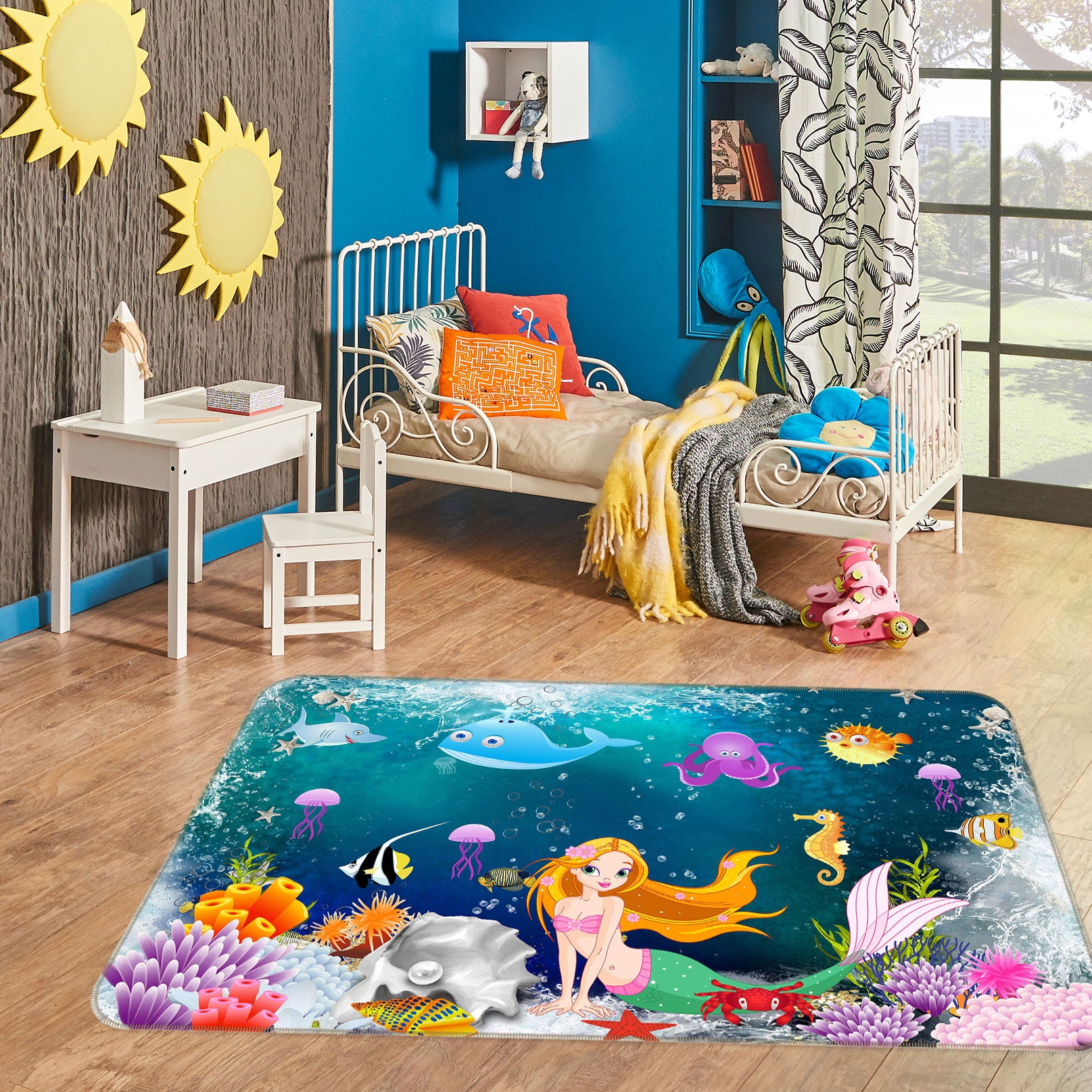 3D Seabed Mermaid 77047 Non Slip Rug Mat