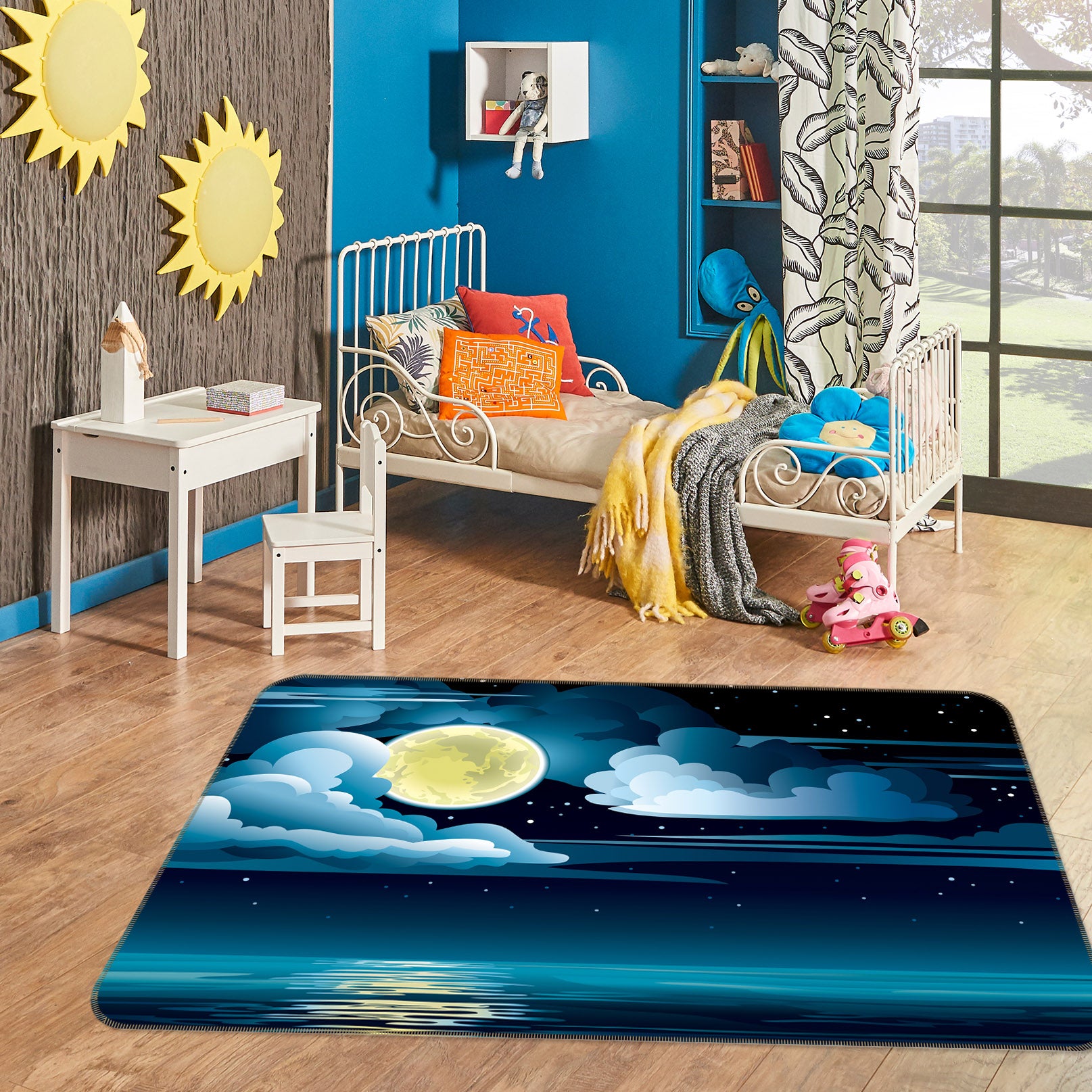 3D Moon Cloud 34228 Non Slip Rug Mat