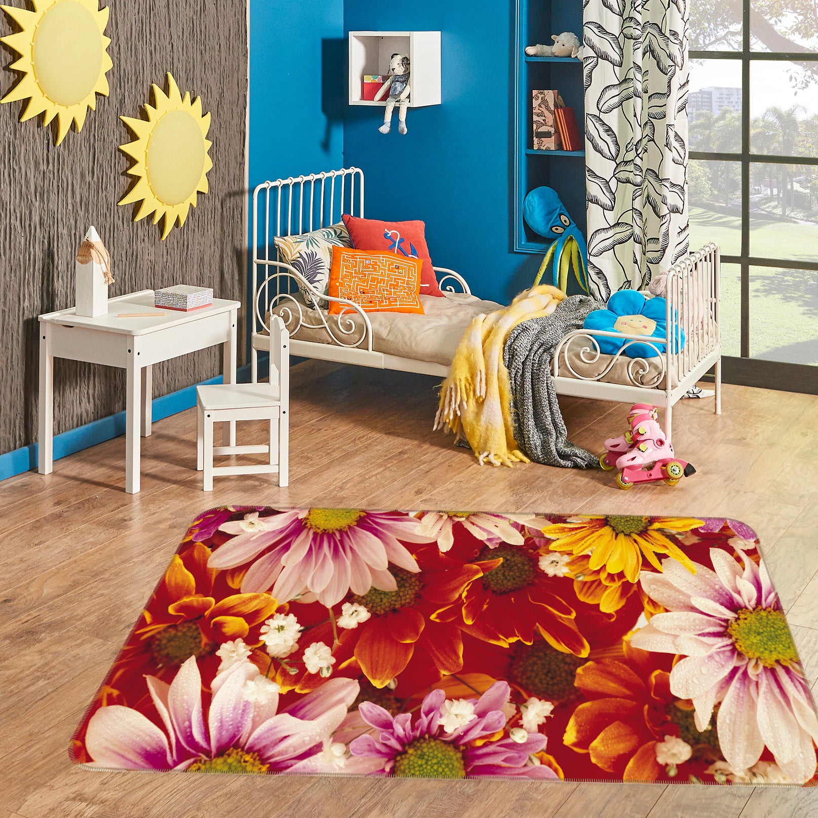 3D Flowers 75261 Non Slip Rug Mat