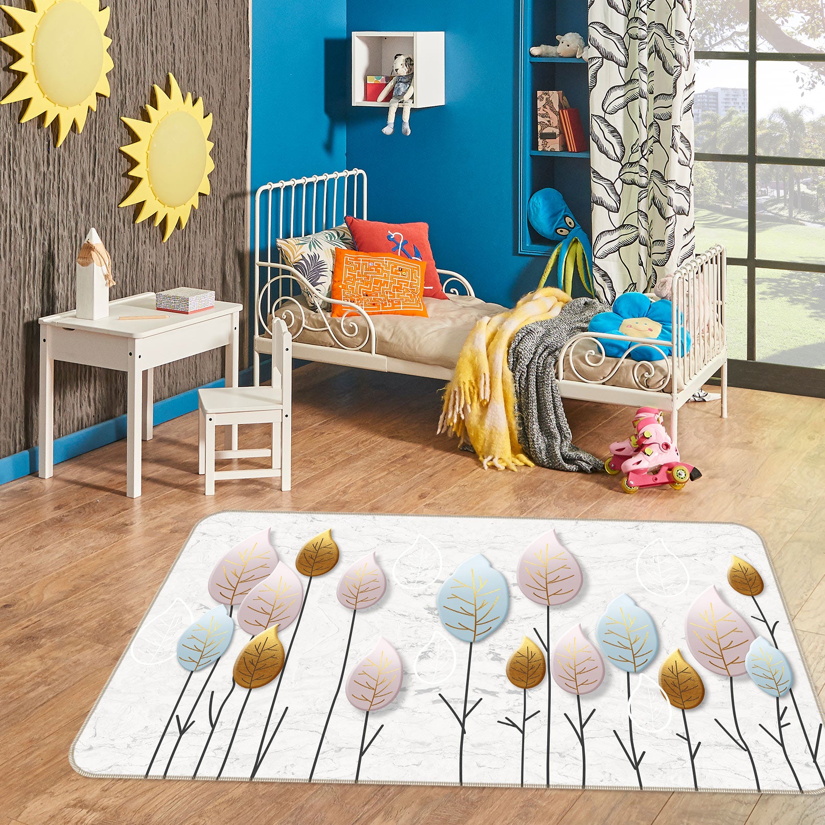 3D Tree Leaves 77063 Non Slip Rug Mat