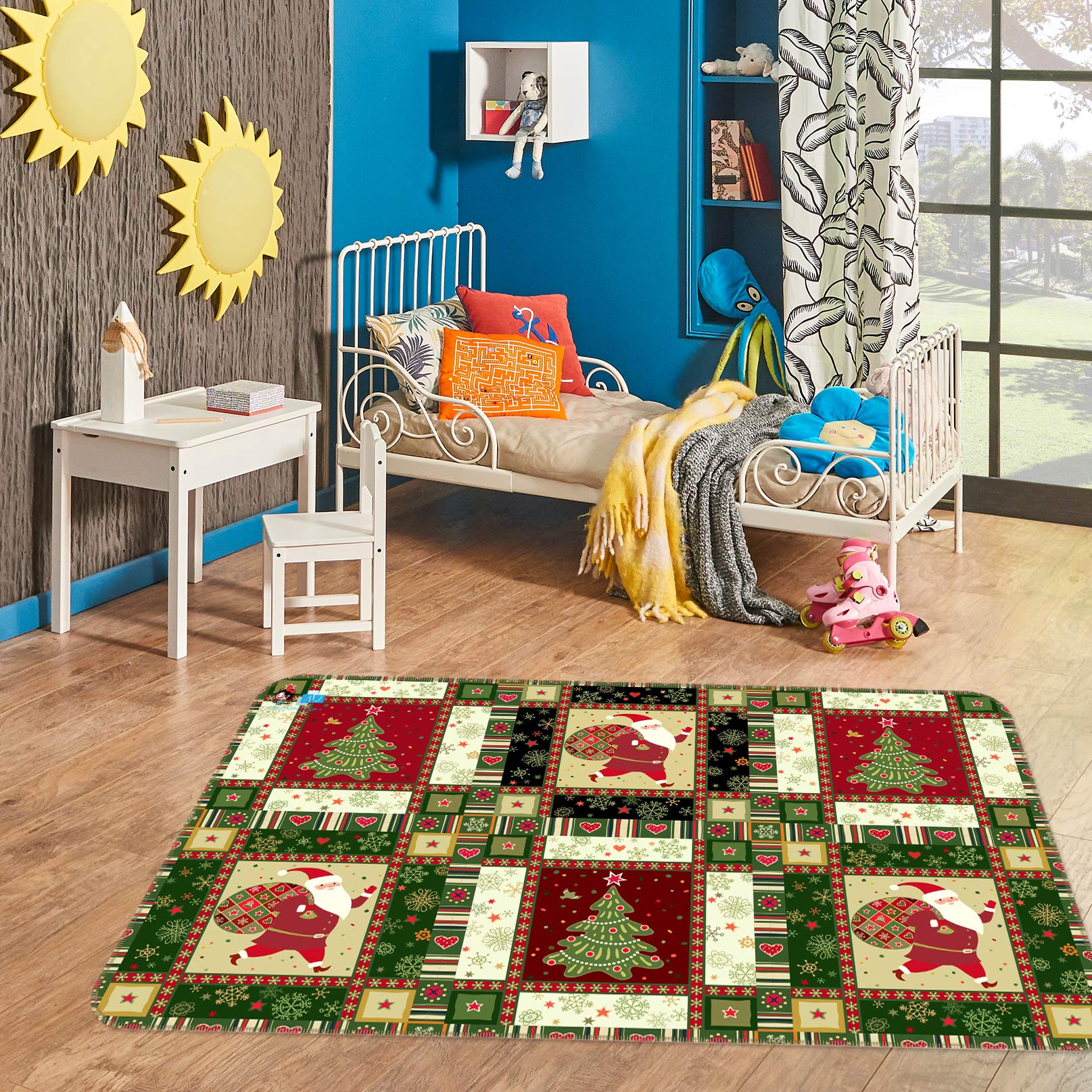3D Tree Santa Claus 54244 Christmas Non Slip Rug Mat Xmas