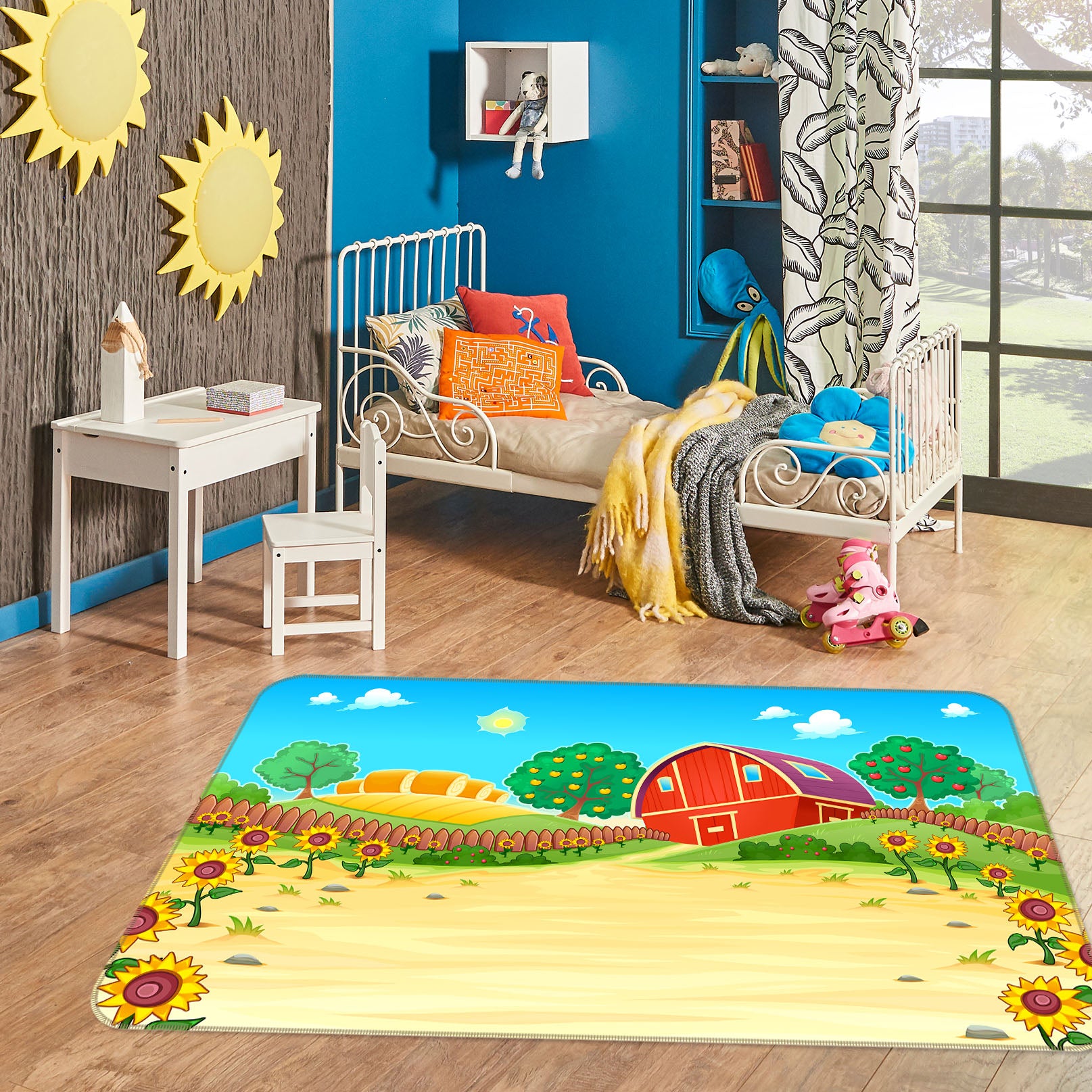 3D Cartoons Sunflower 36140 Non Slip Rug Mat