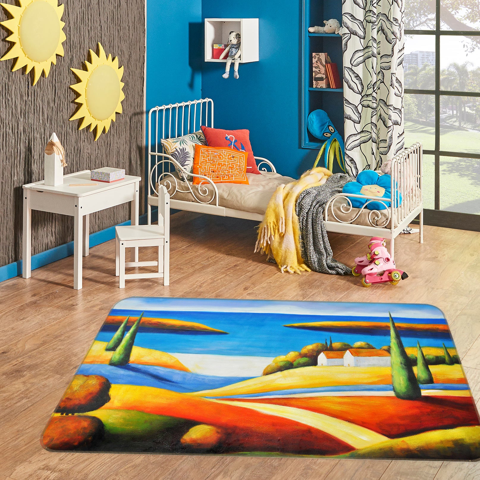 3D Colored Hillside 75286 Non Slip Rug Mat