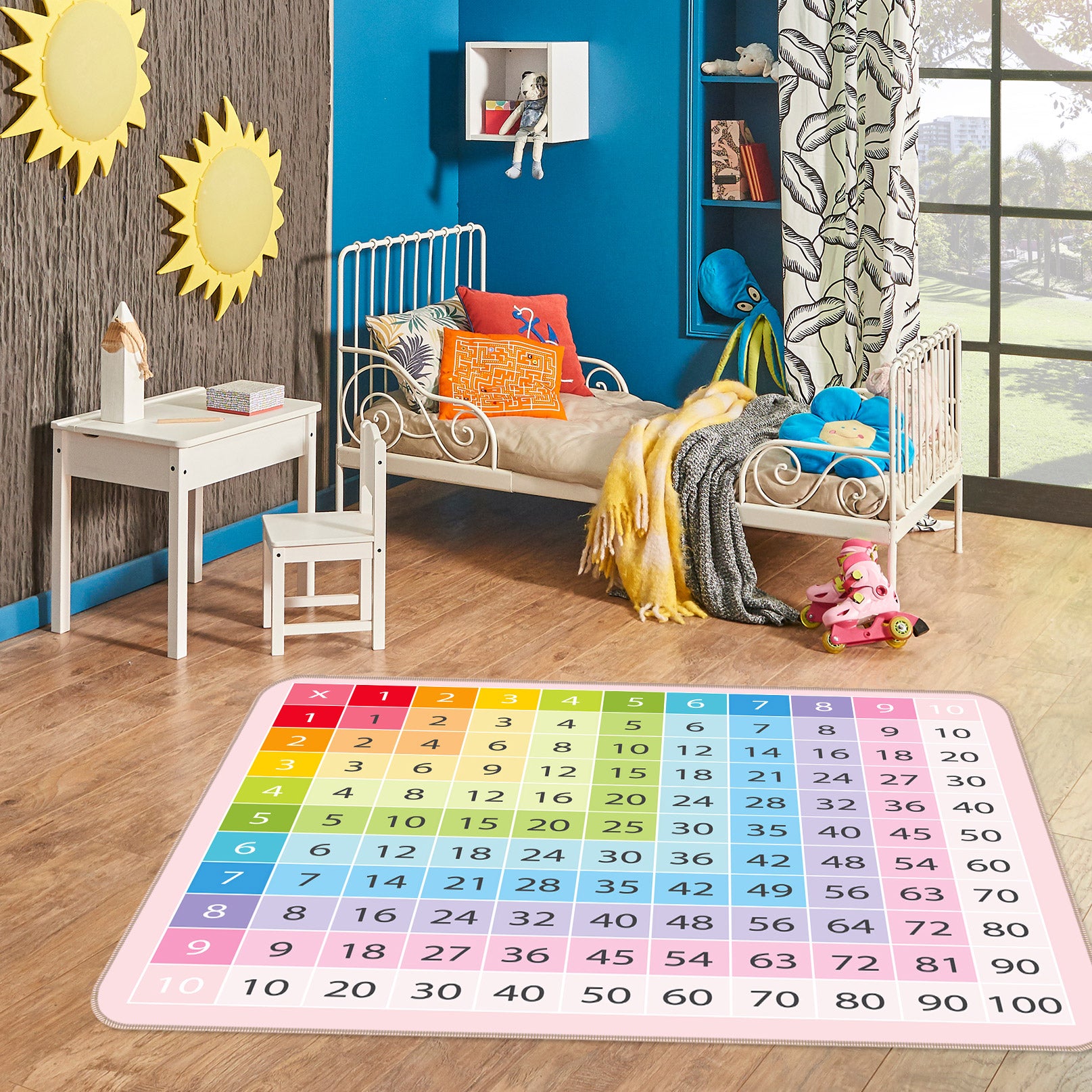 3D Multiplication Formula Table 77187 Non Slip Rug Mat