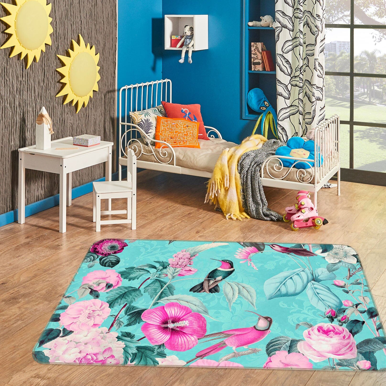 3D Leaf Bird 1024 Andrea haase Rug Non Slip Rug Mat Mat AJ Creativity Home 