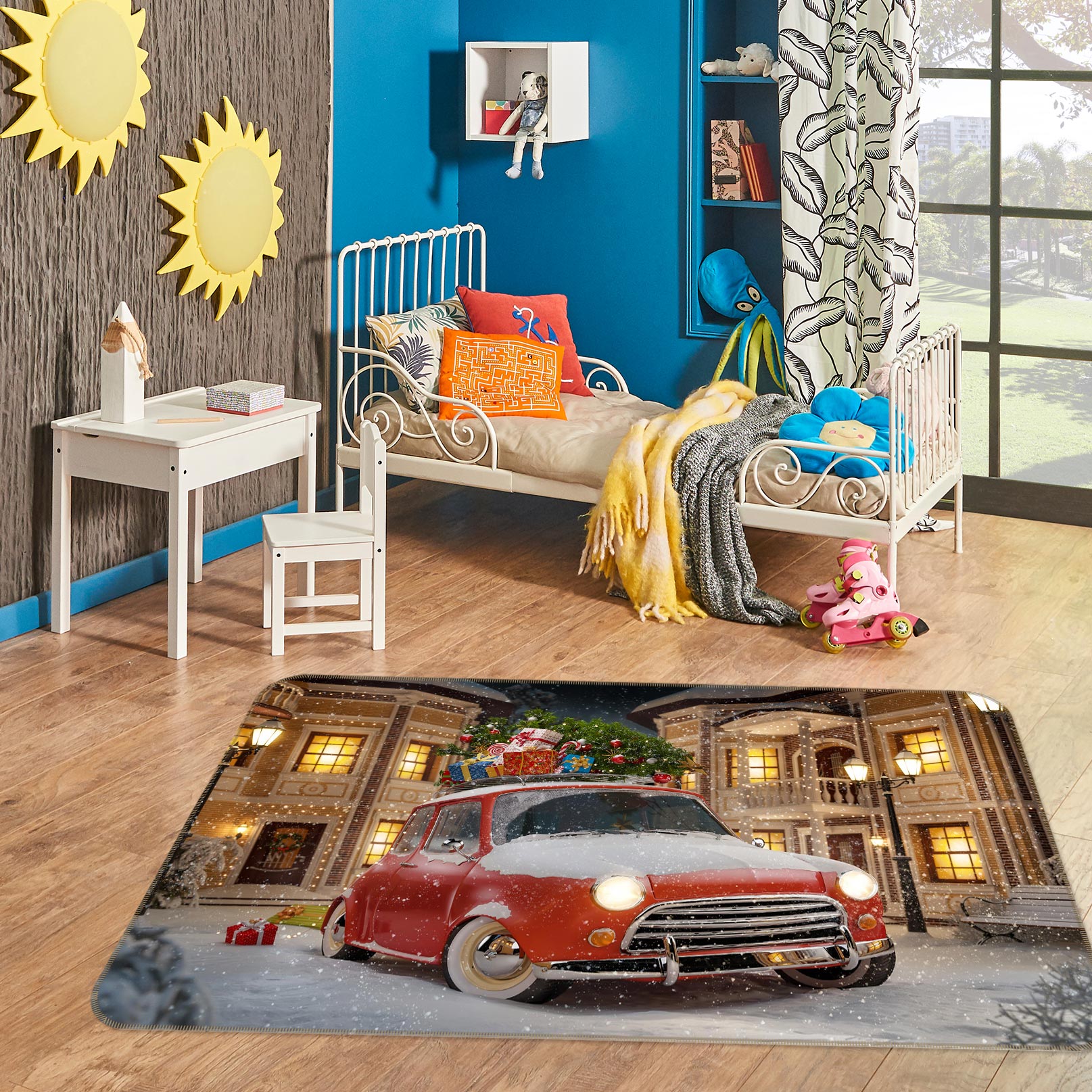 3D Snow Lights Car 67203 Vehicle Non Slip Rug Mat