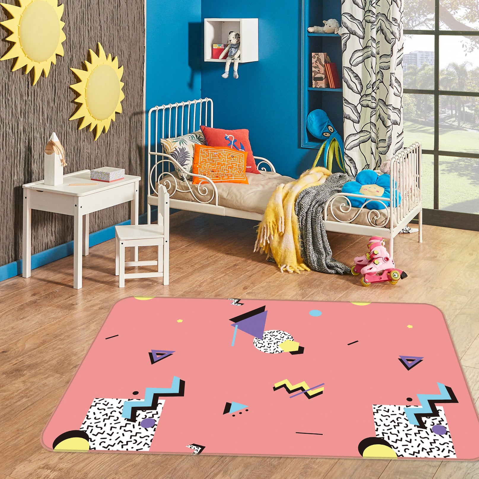 3D Pattern Pink 35068 Non Slip Rug Mat