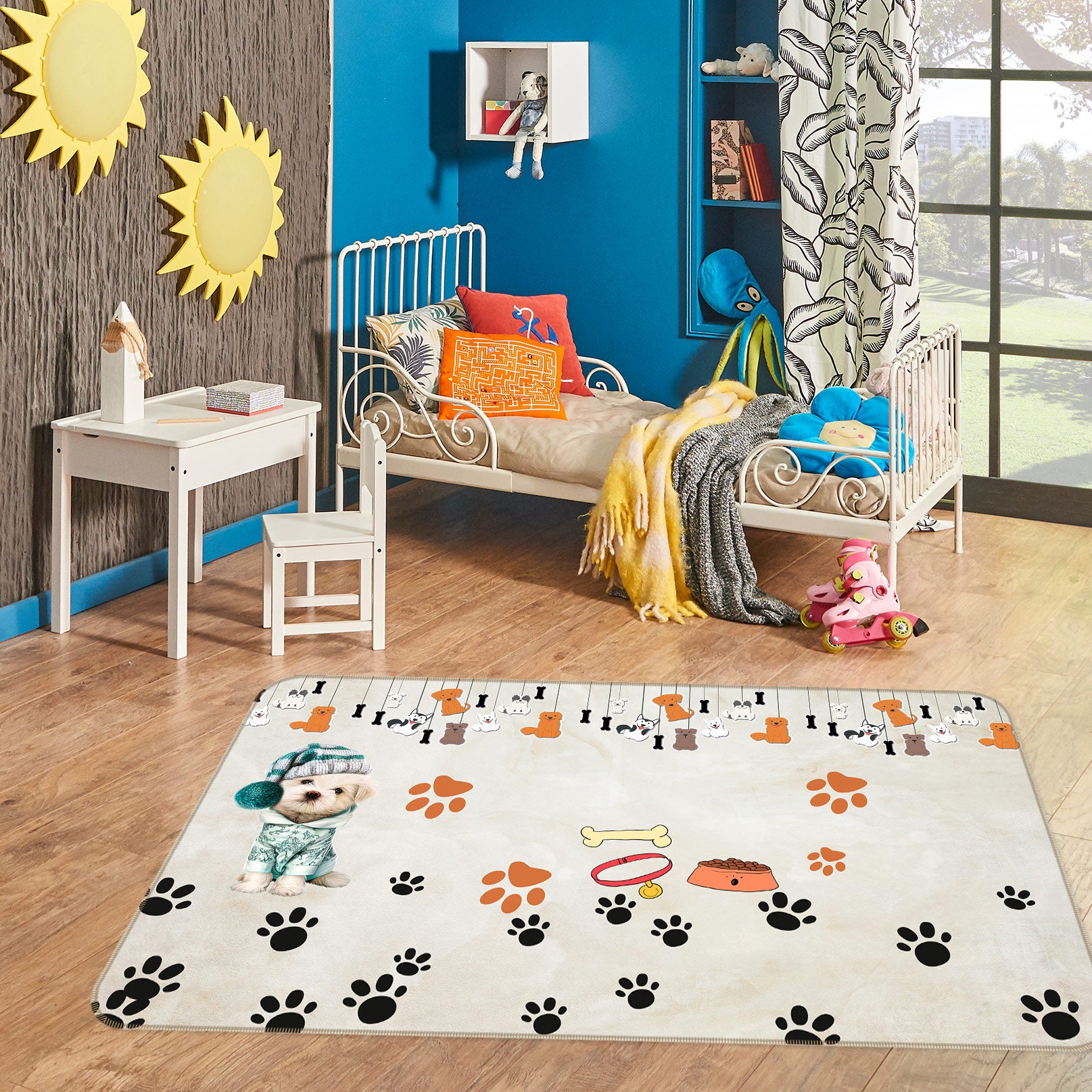 3D Dog Footprints 77064 Non Slip Rug Mat