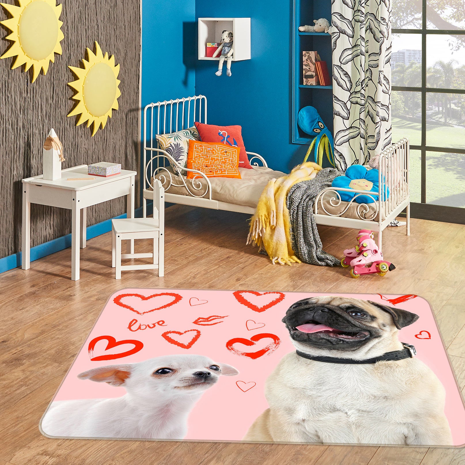 3D Heart Dog 37035 Non Slip Rug Mat