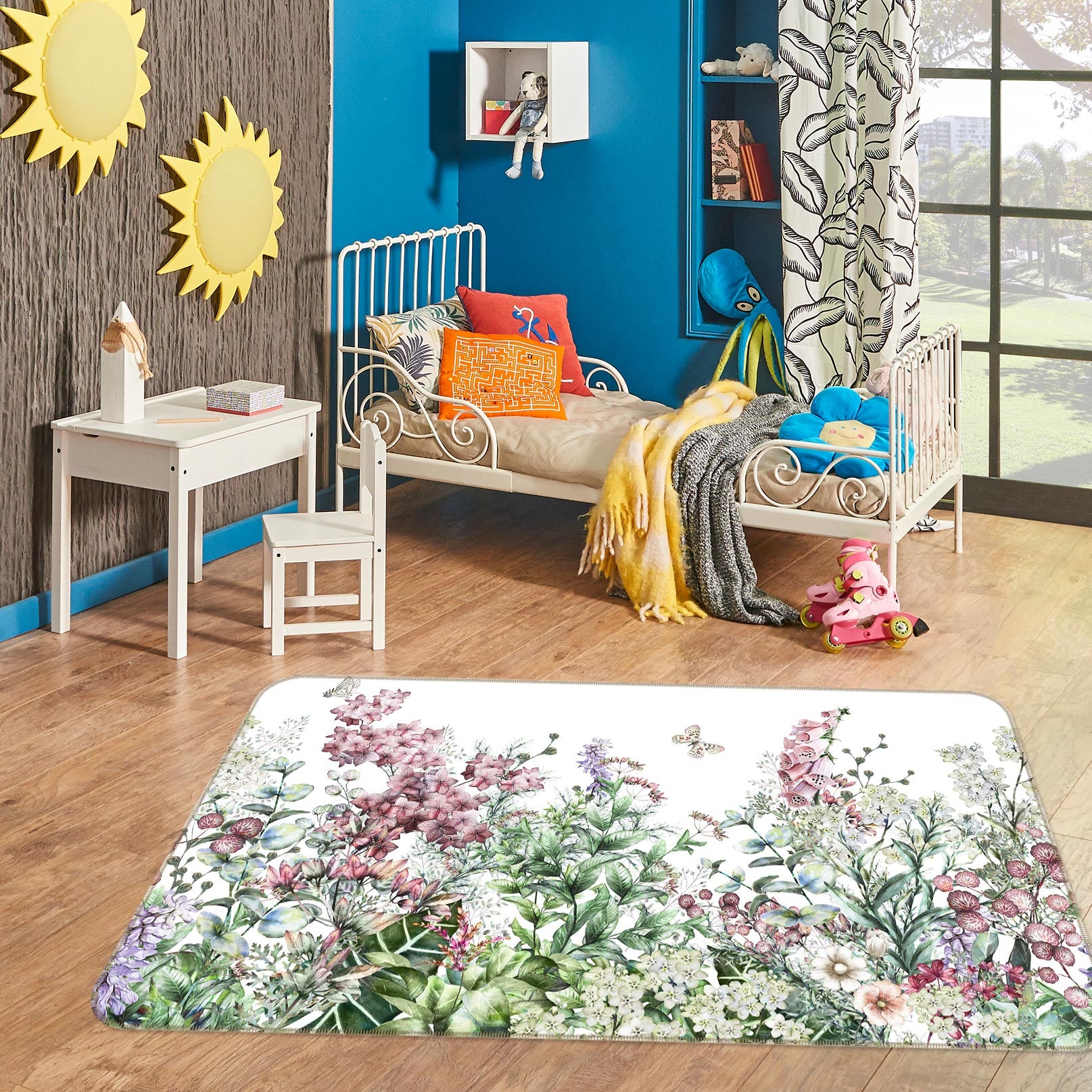 3D Flower Bush 37077 Non Slip Rug Mat