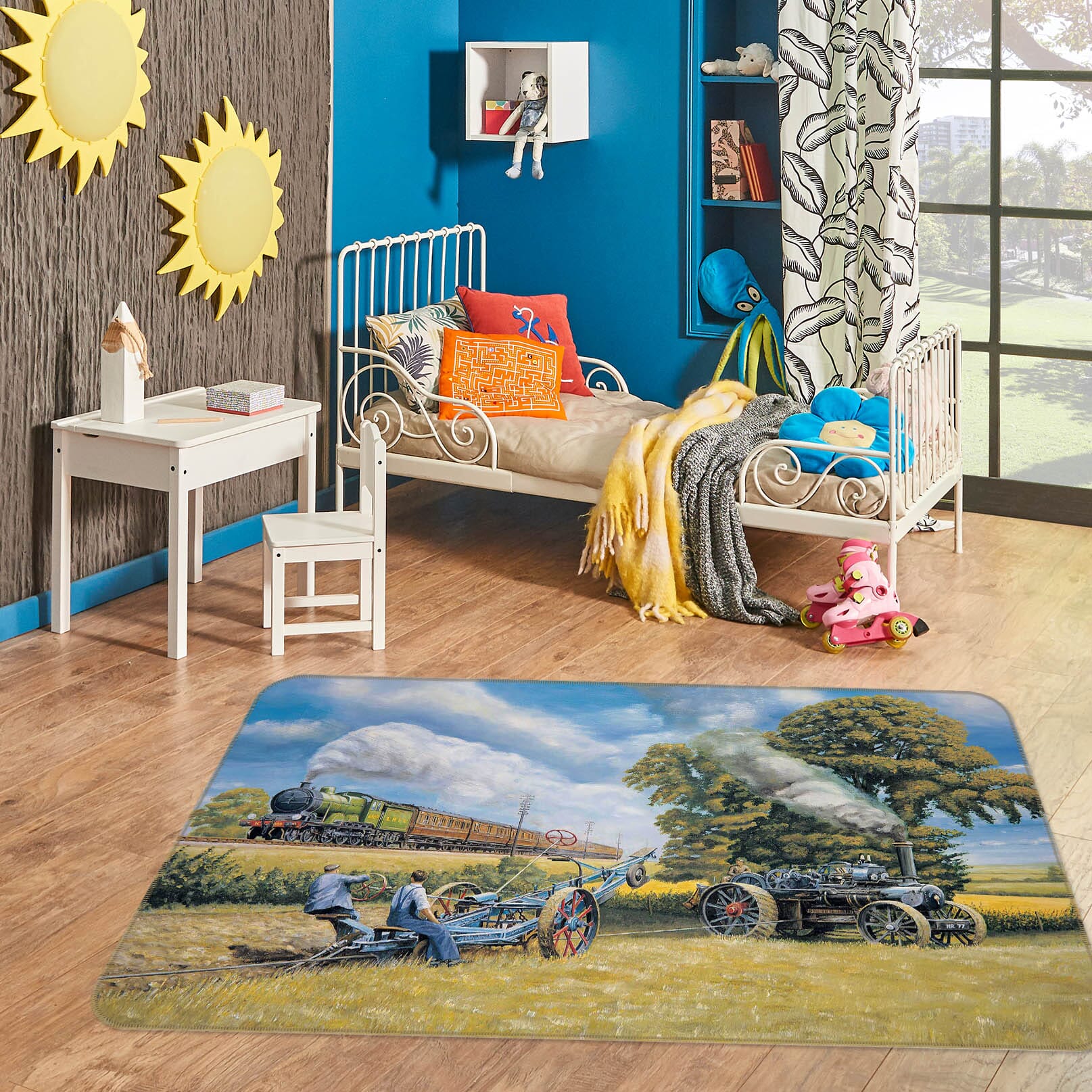 3D In Days Of Steam 1080 Trevor Mitchell Rug Non Slip Rug Mat Mat AJ Creativity Home 