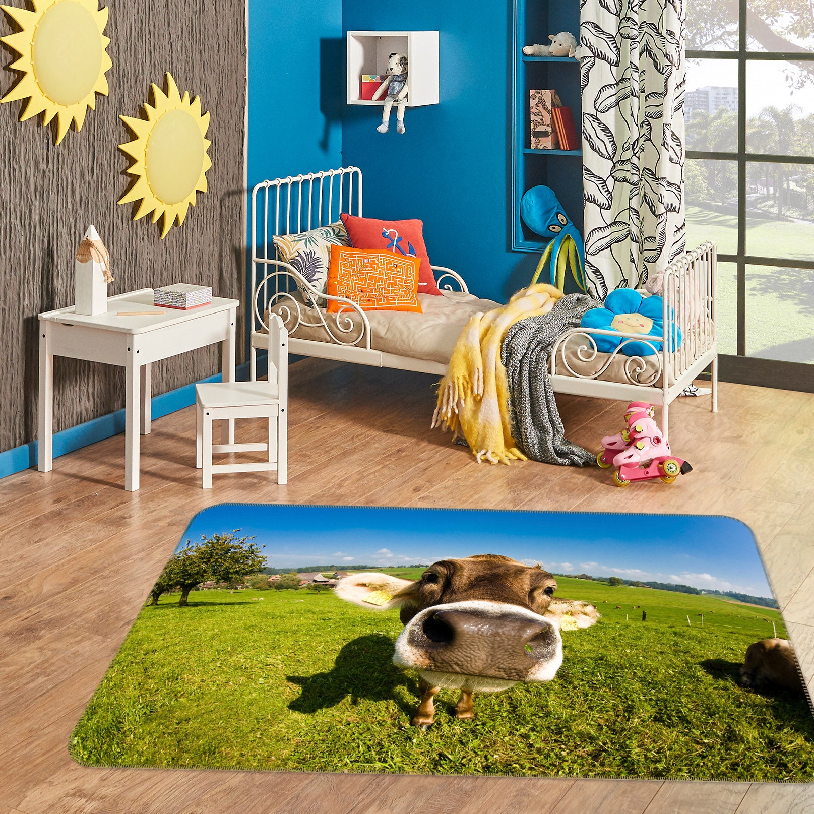 3D Bull Head Farm 116 Animal Non Slip Rug Mat