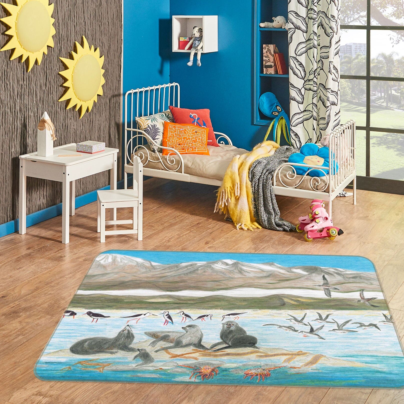 3D Steppe Animals 1056 Michael Sewell Rug Non Slip Rug Mat Mat AJ Creativity Home 