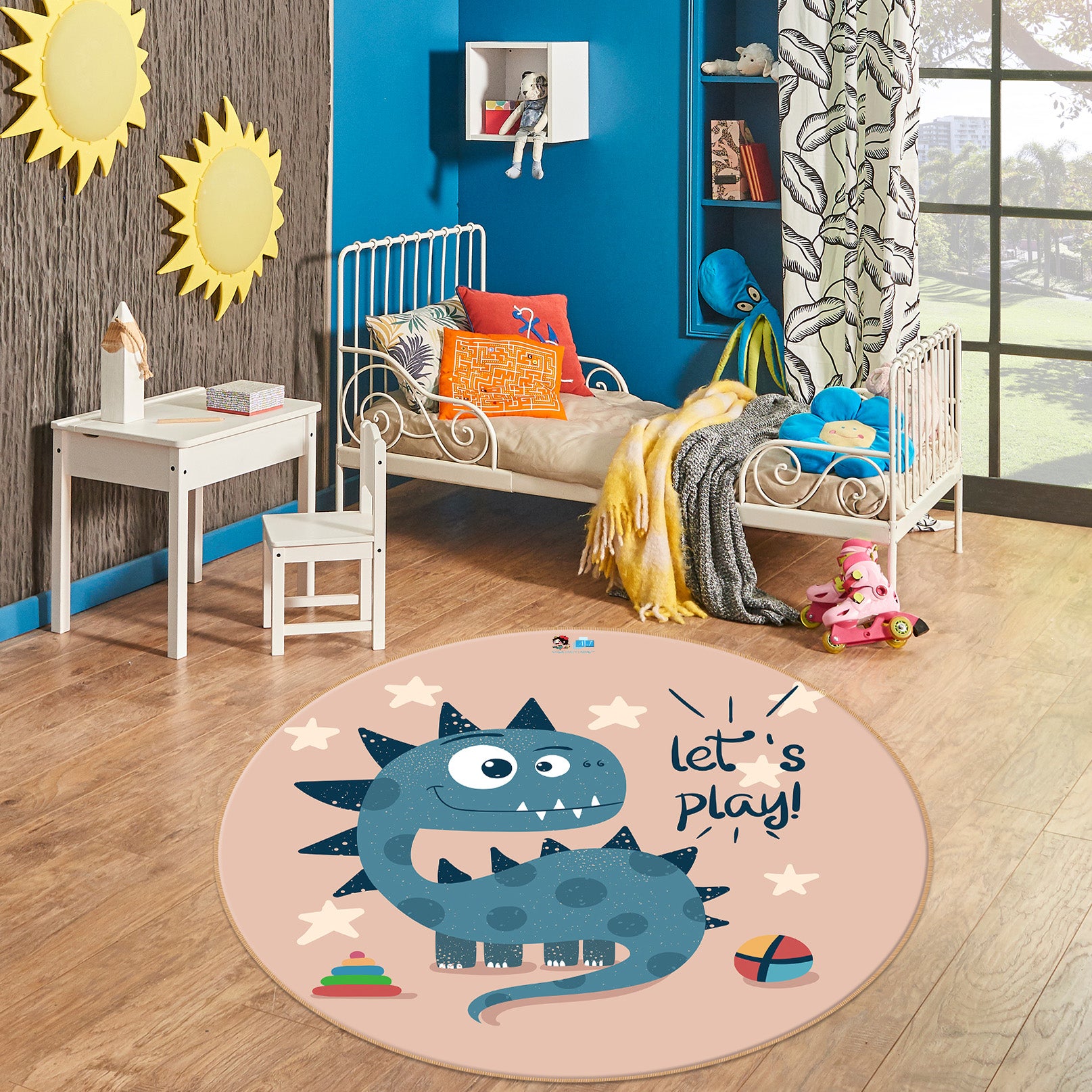 3D Dinosaur 74253 Round Non Slip Rug Mat