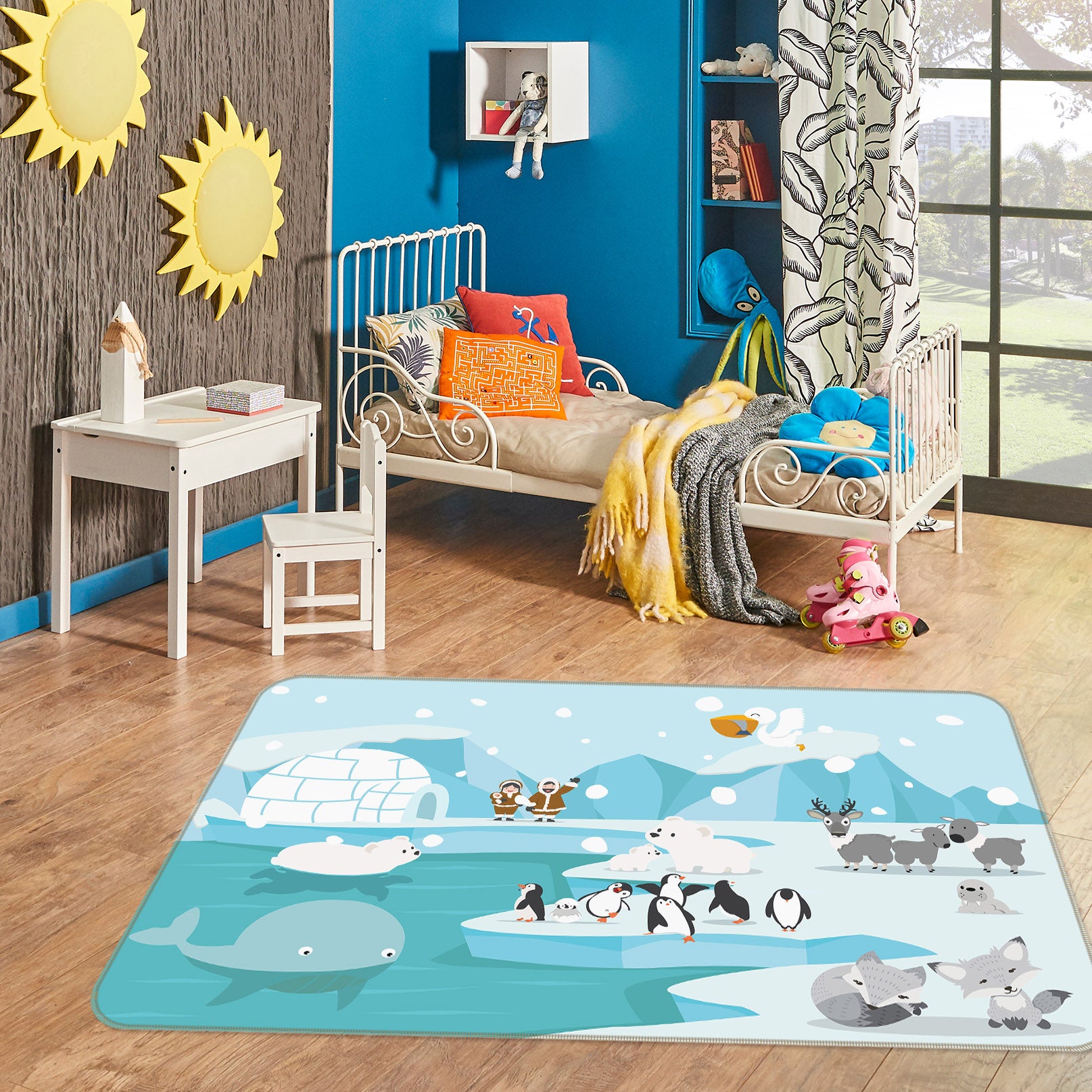 3D Glacier Penguin 34172 Non Slip Rug Mat