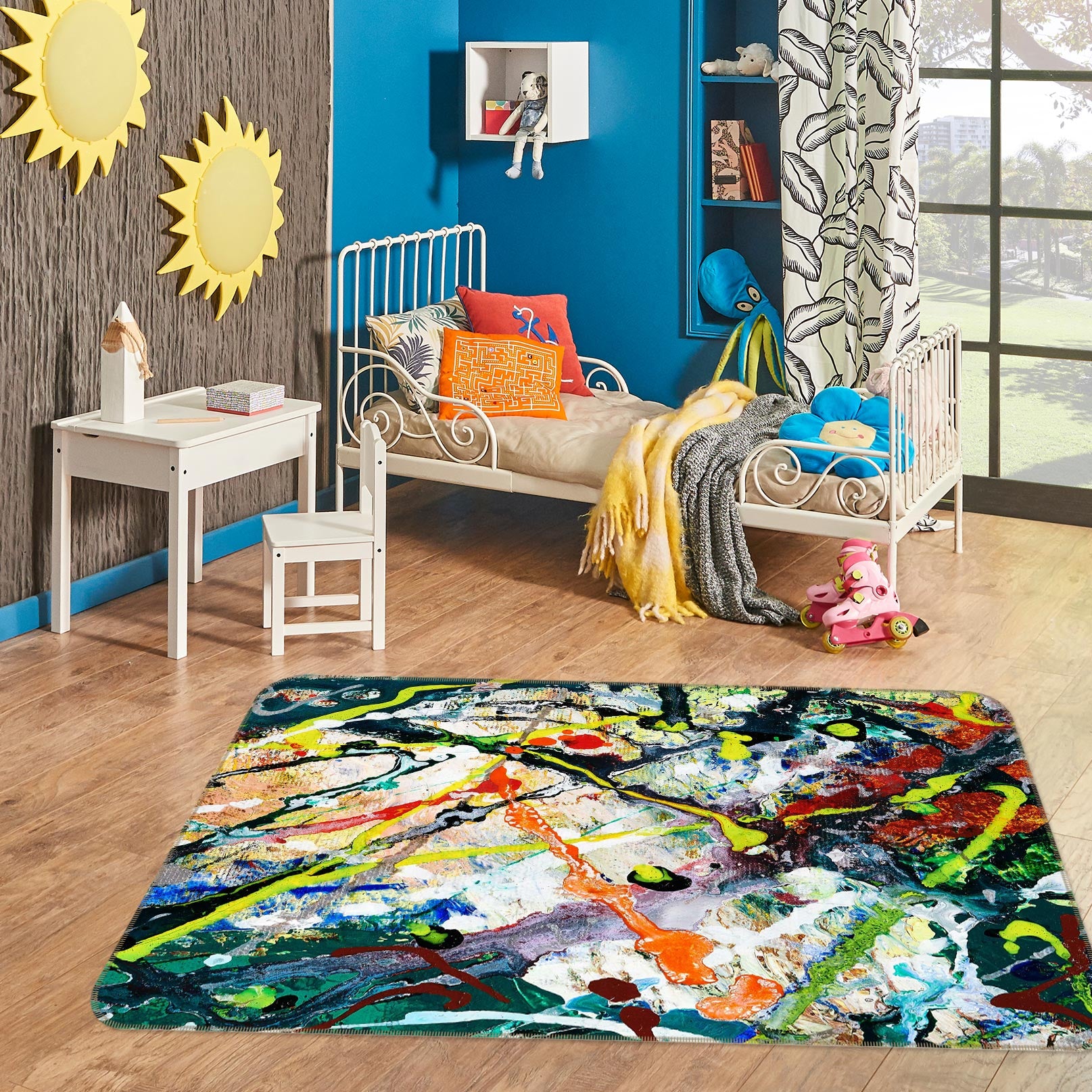 3D Paint Pattern 26232 Non Slip Rug Mat