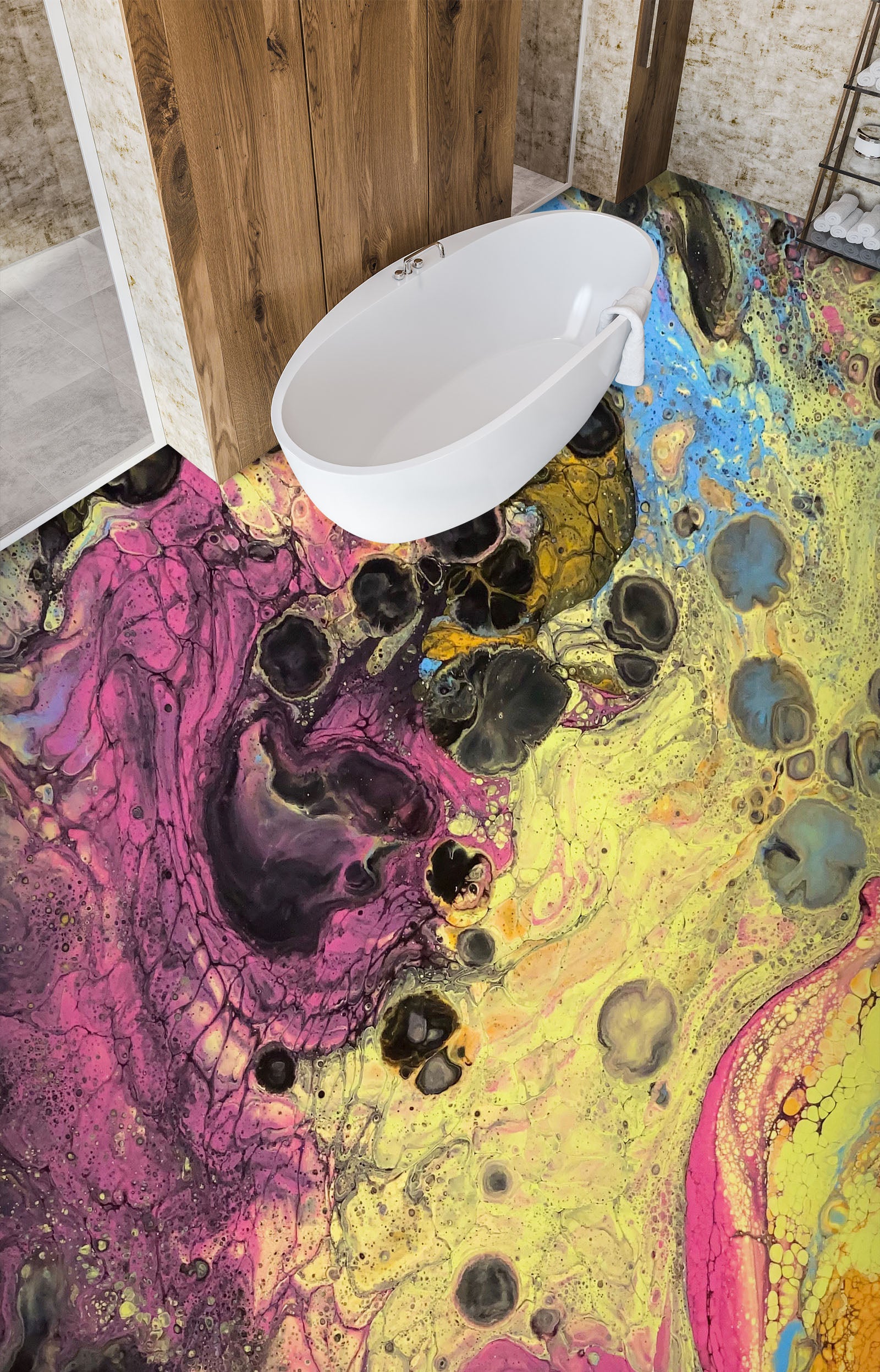 3D Colorful Paint Pattern 98207 Valerie Latrice Floor Mural