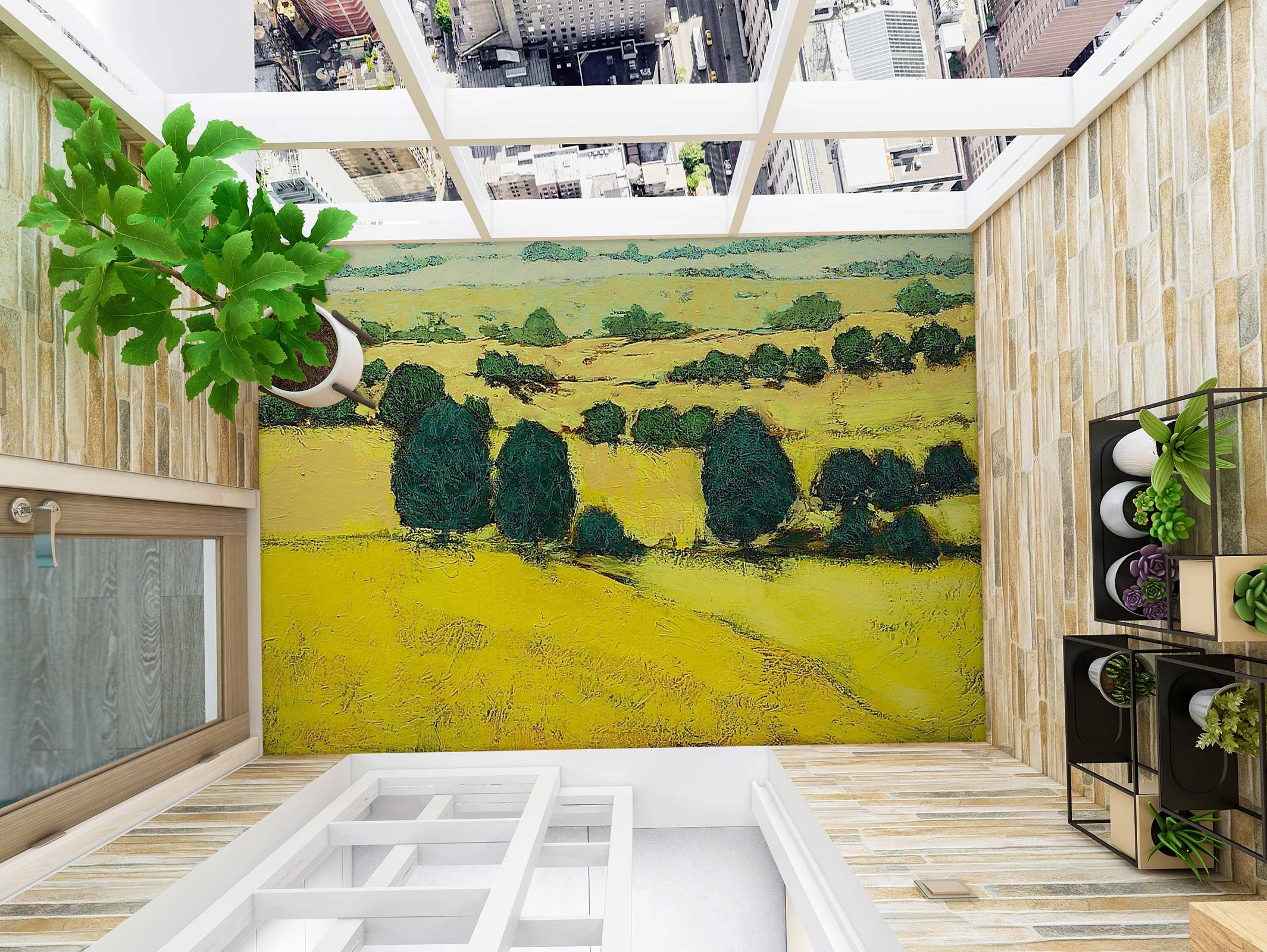 3D Grass Trees 9512 Allan P. Friedlander Floor Mural