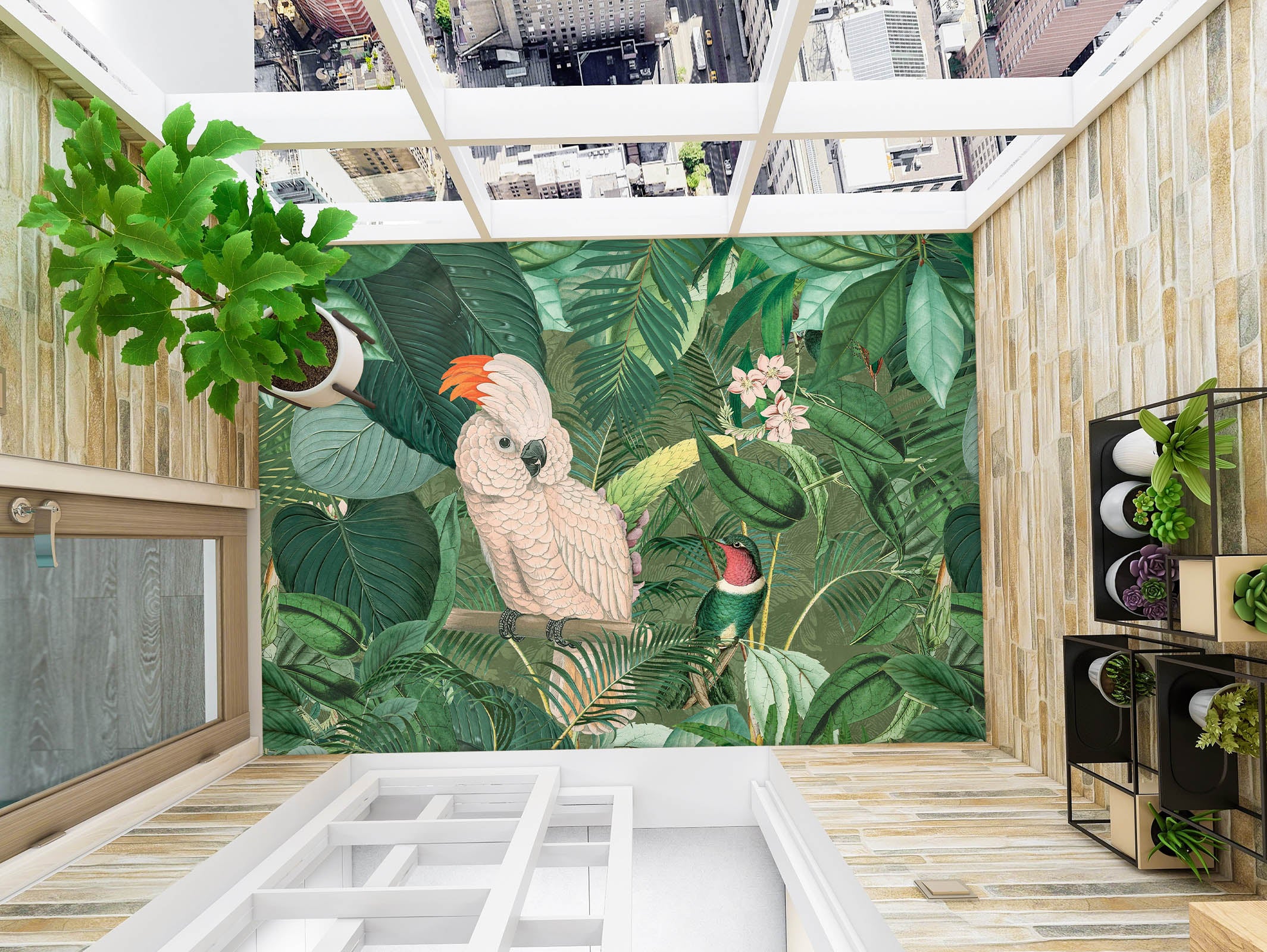 3D Leaves Parrot 104155 Andrea Haase Floor Mural