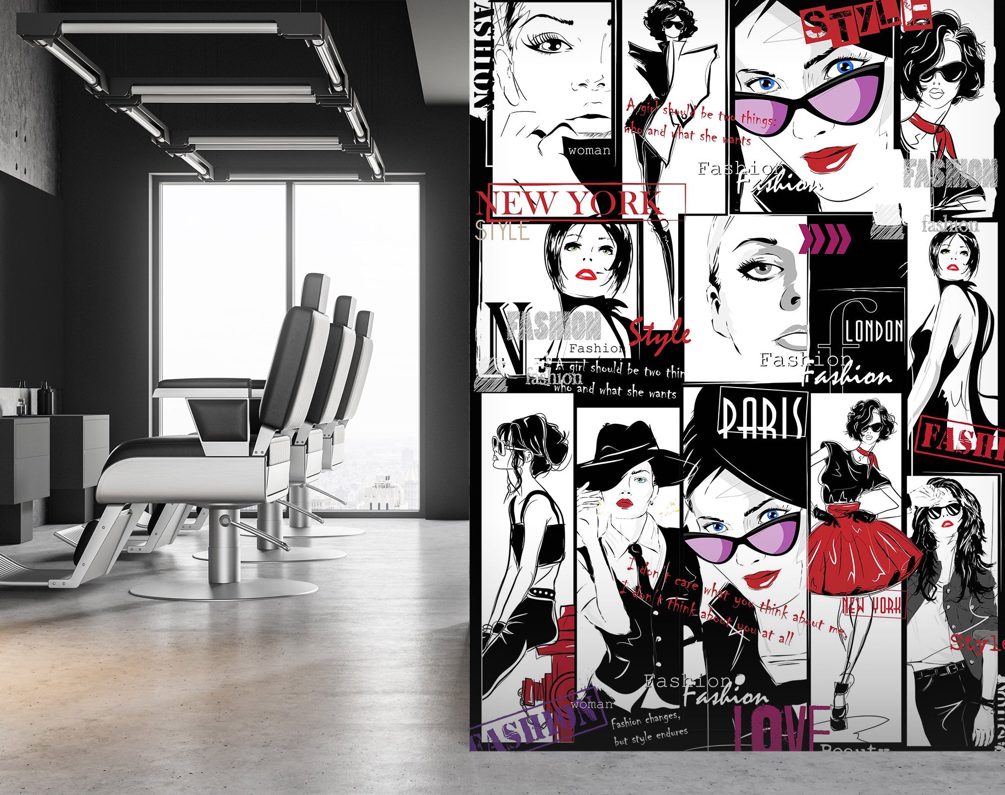 3D Suit Red Lips Girl 100 Wall Murals Wallpaper AJ Wallpaper 2 