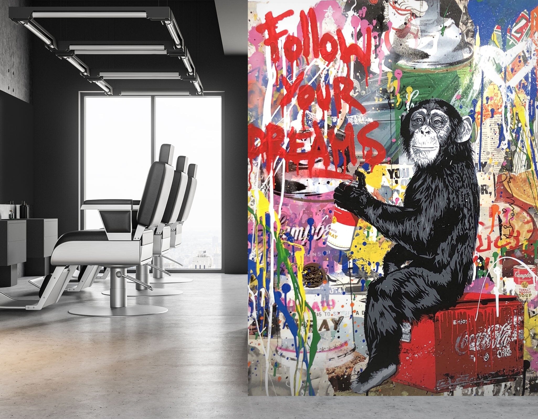 3D Red Graffiti 360 Wall Murals Wallpaper AJ Wallpaper 2 