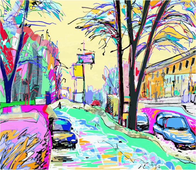 3D Color Street View Graffiti Wallpaper AJ Wallpaper 