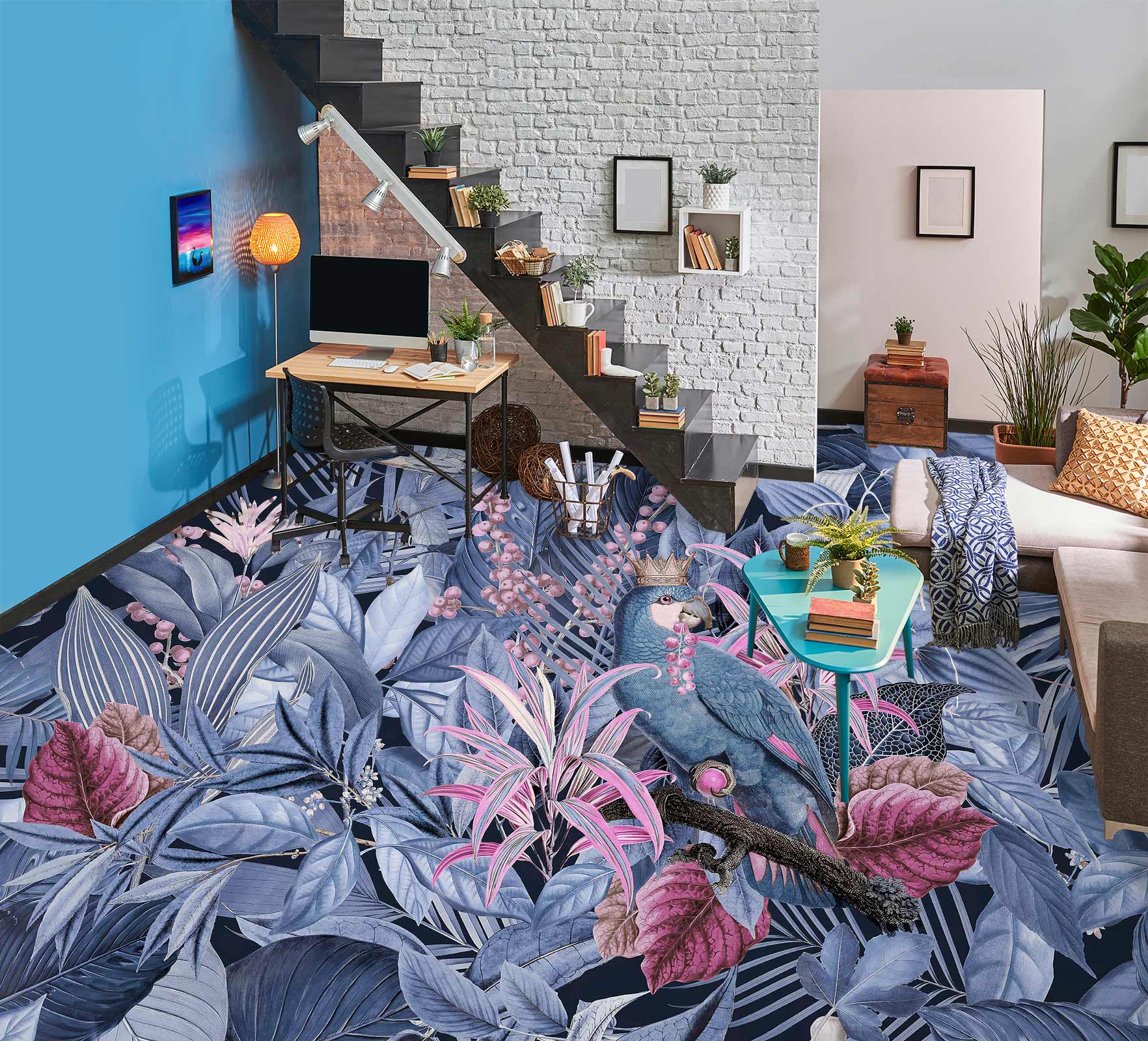 3D Grey Grove 10034 Andrea Haase Floor Mural