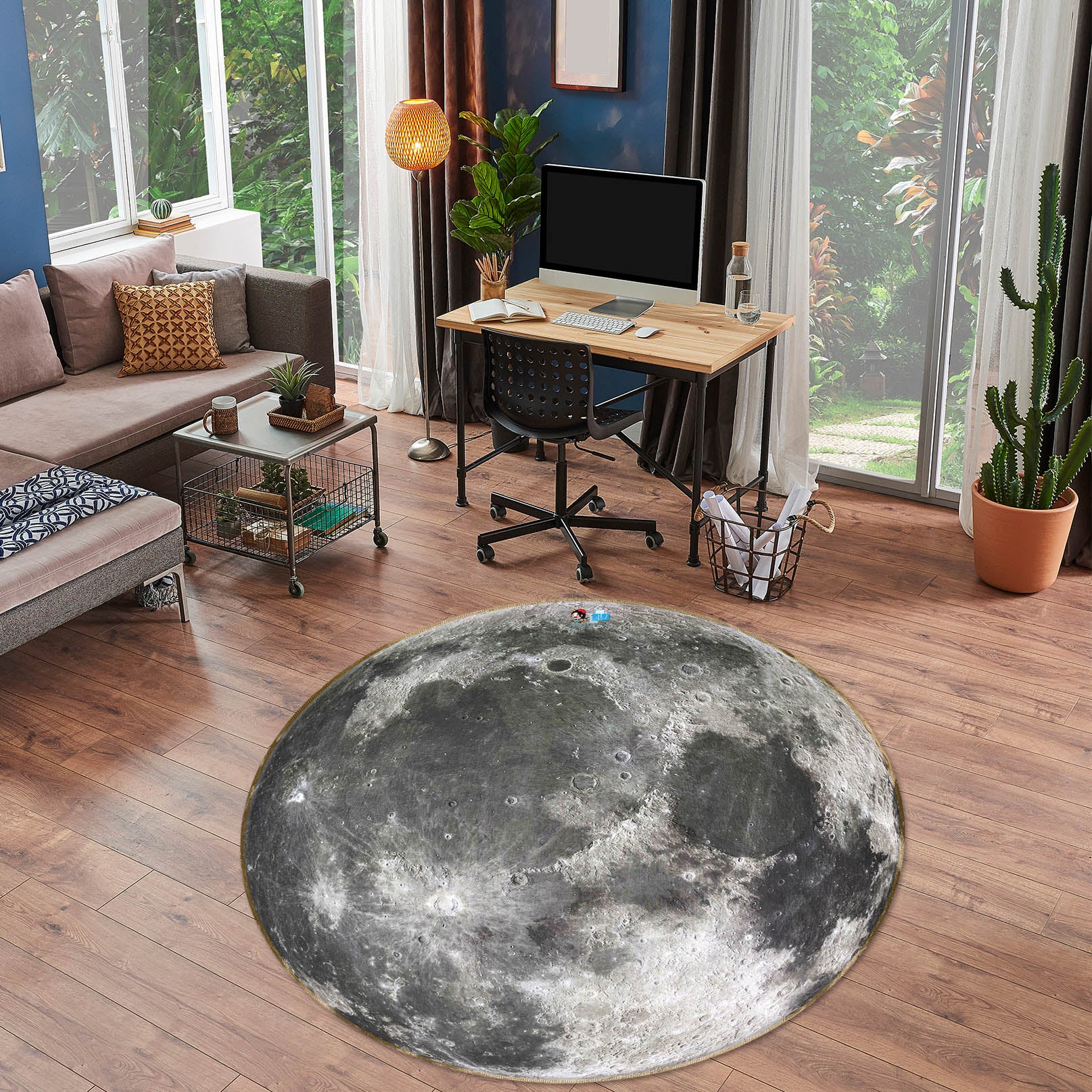 3D Moon 74270 Round Non Slip Rug Mat