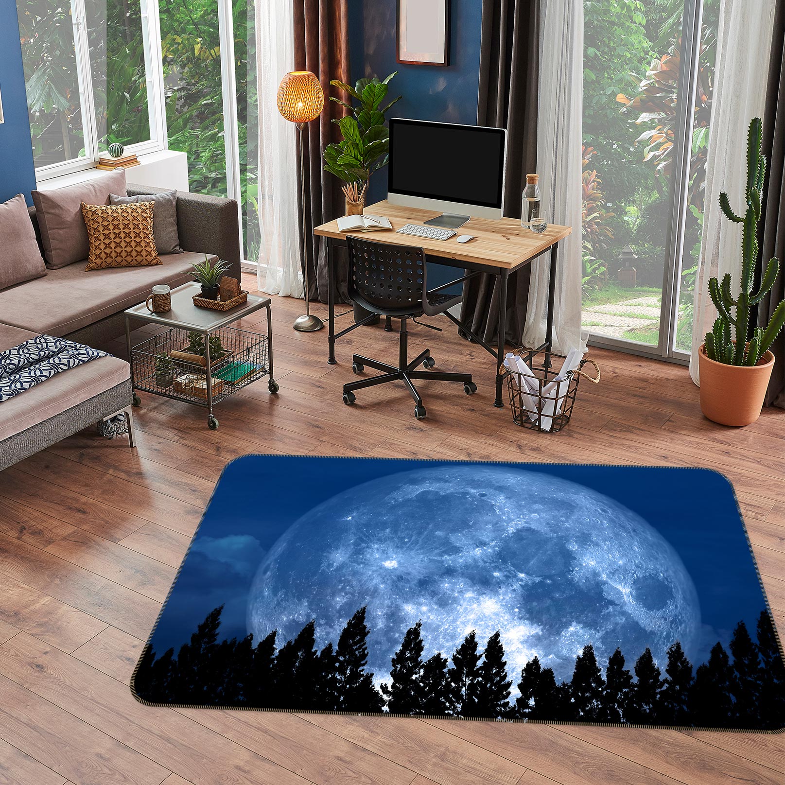 3D Moon Forest 30033 Non Slip Rug Mat