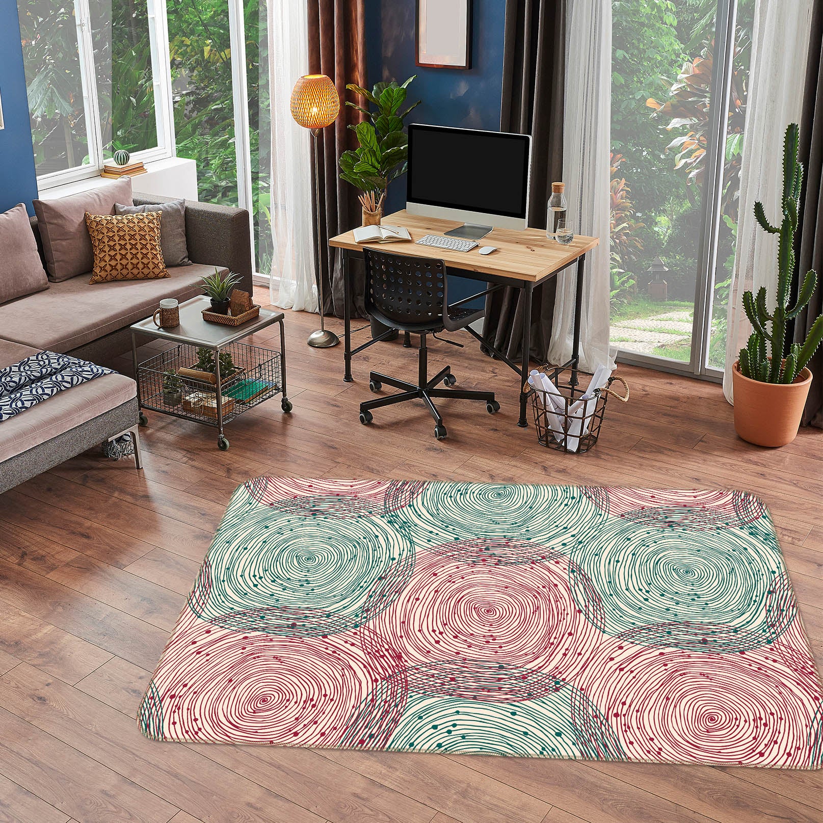 3D Circle Pattern 34233 Non Slip Rug Mat