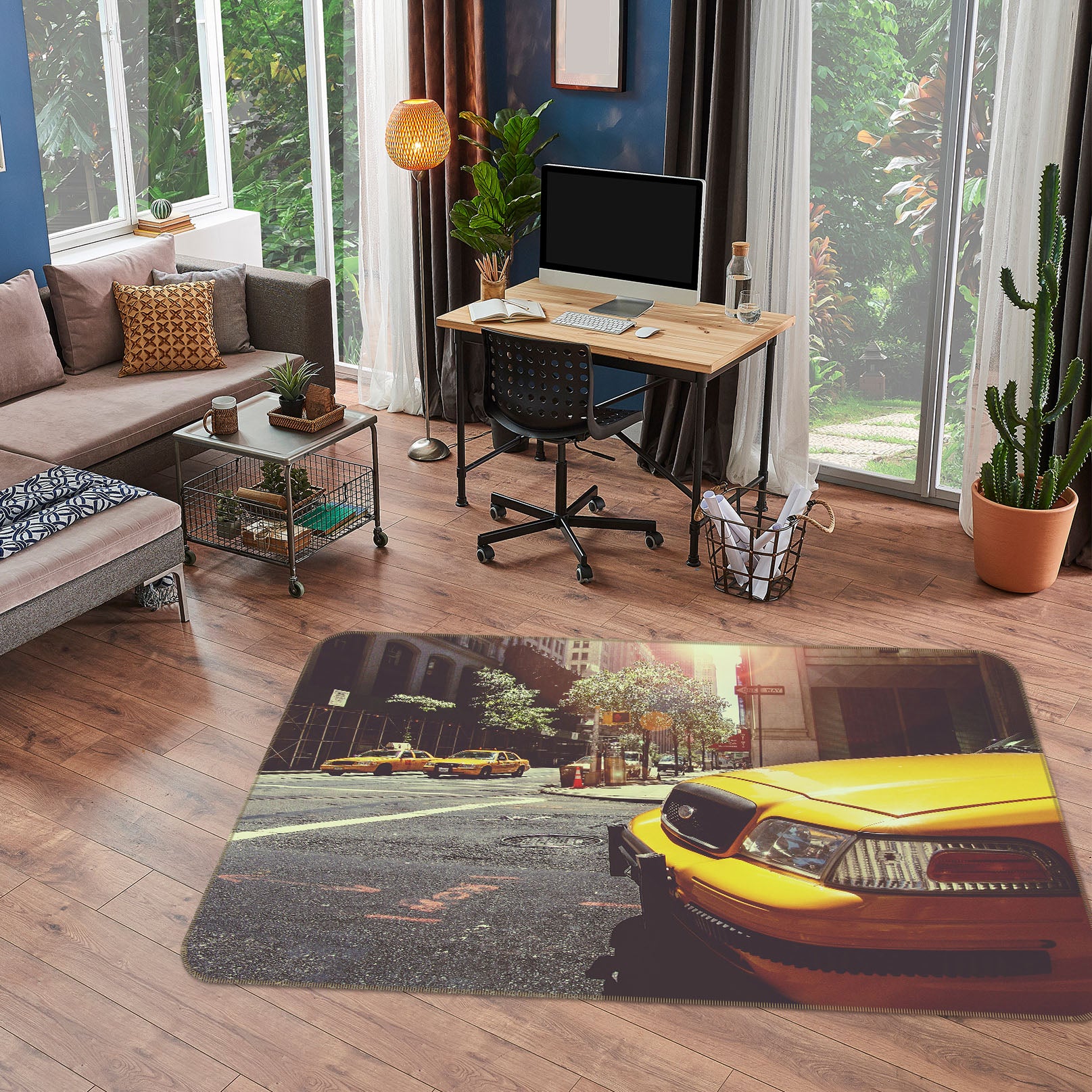 3D Taxi Front 42112 Vehicle Non Slip Rug Mat