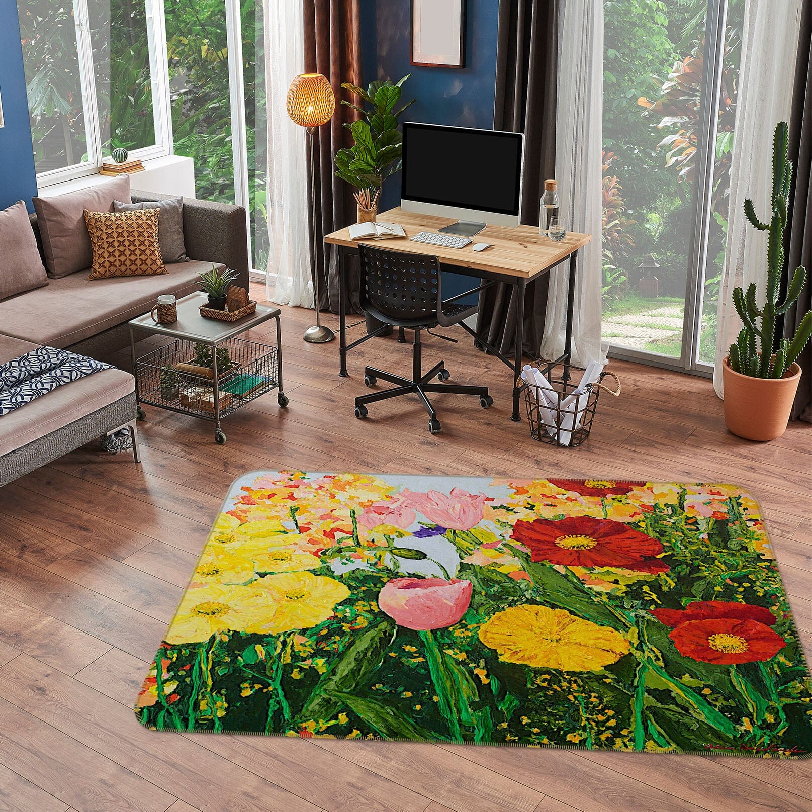 3D Bright Flowers 1034 Allan P. Friedlander Rug Non Slip Rug Mat Mat AJ Creativity Home 